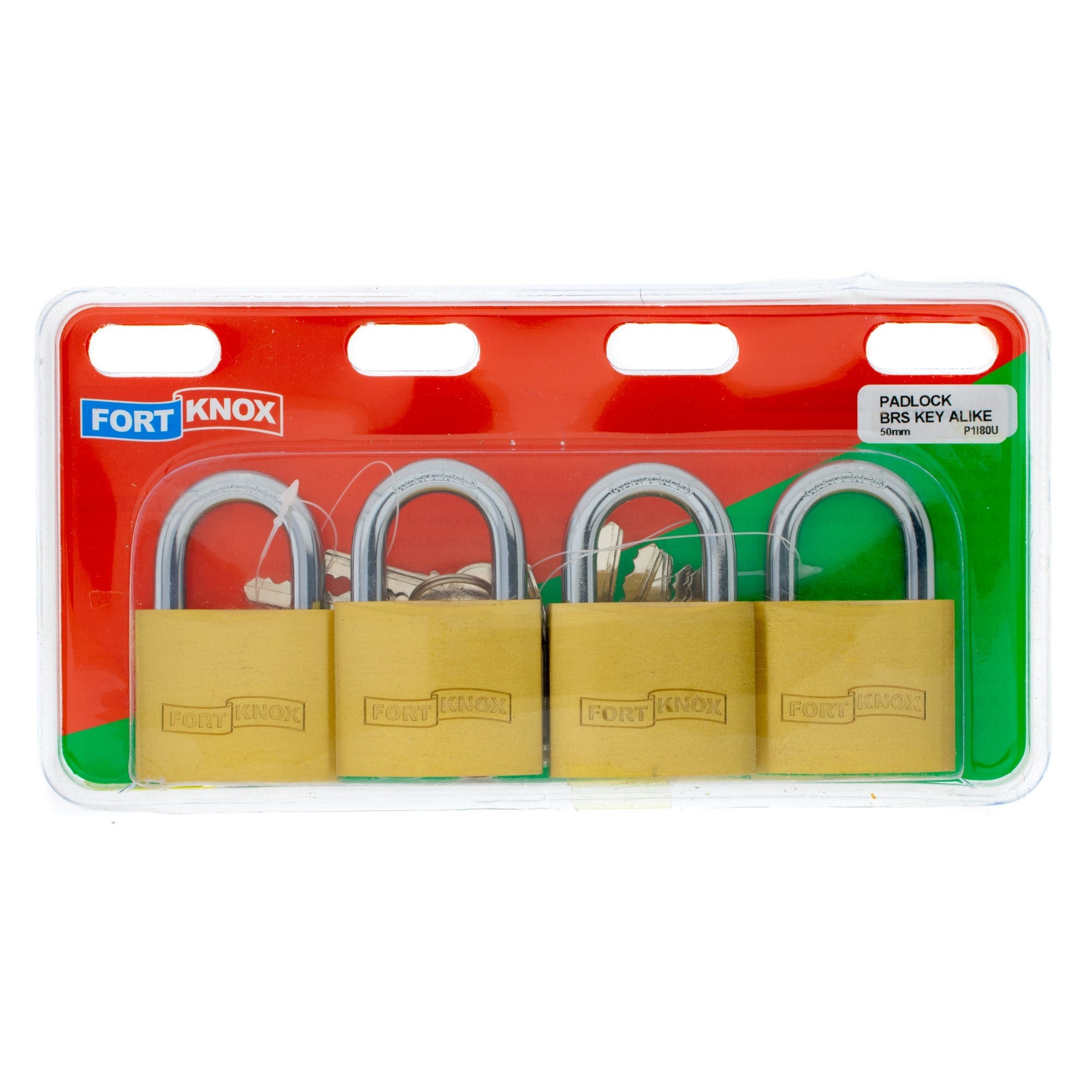 F/knox Padlock Brass K/a 50mm Q:4
