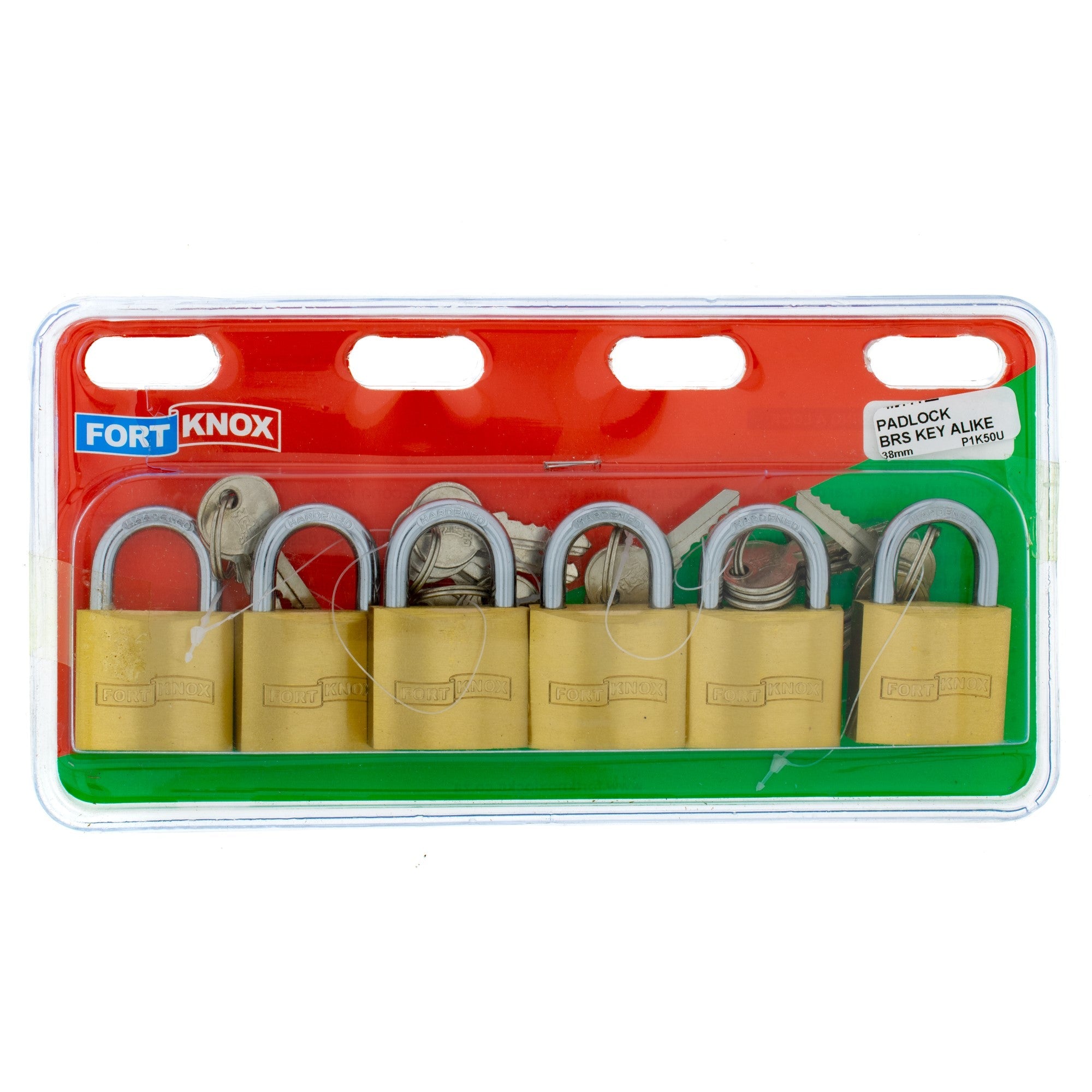 F/knox Padlock Brass K/a 38mm Q:6