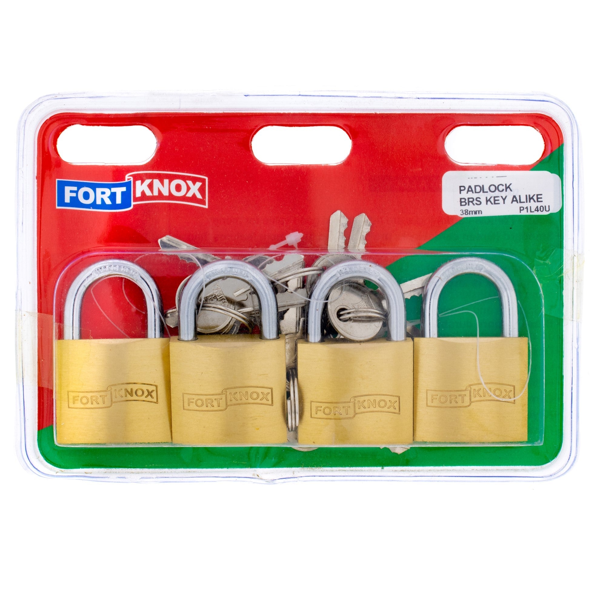 F/knox Padlock Brass K/a 38mm Q:4