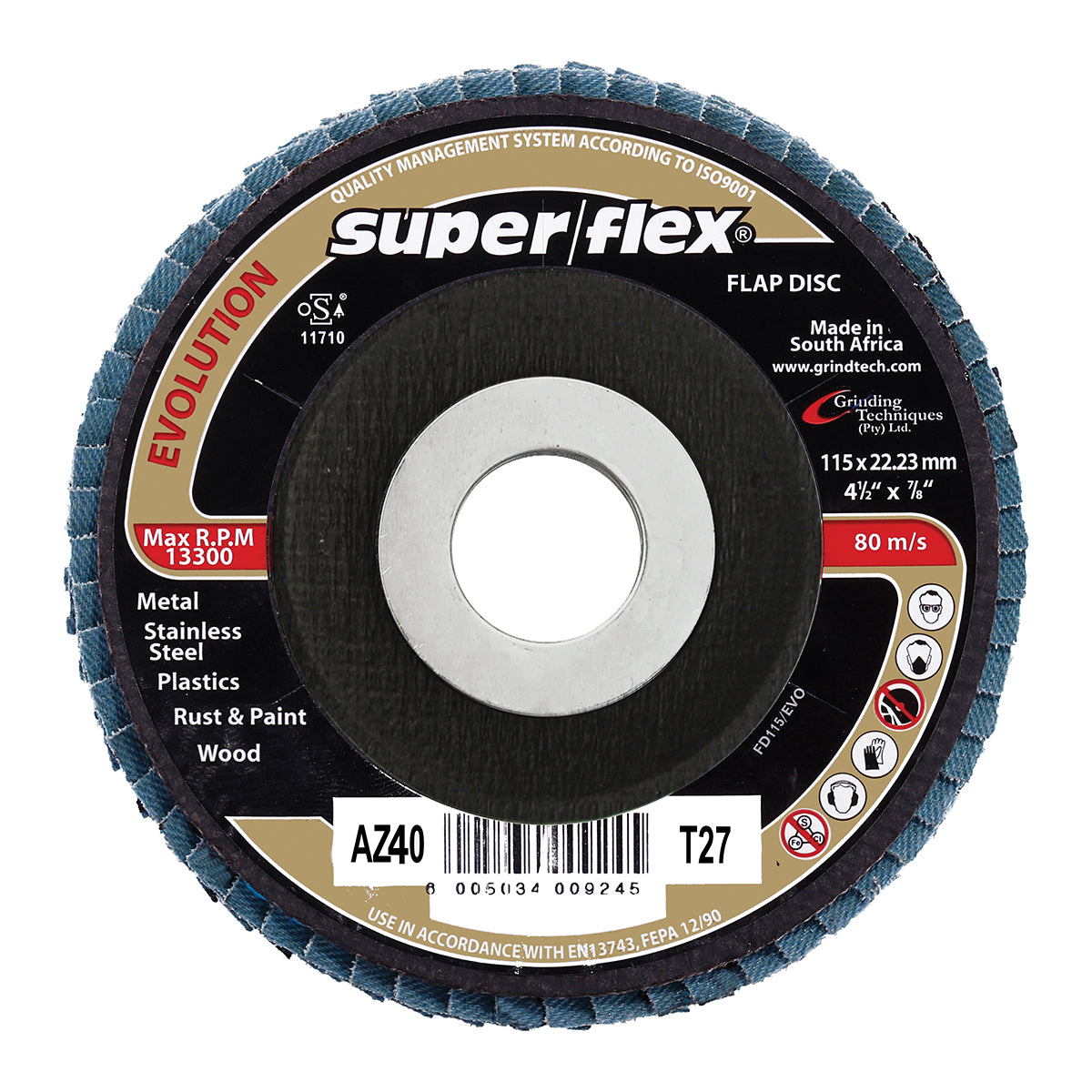 Flap Disc Sandflex 115 x 22mm AZ40 Evolut