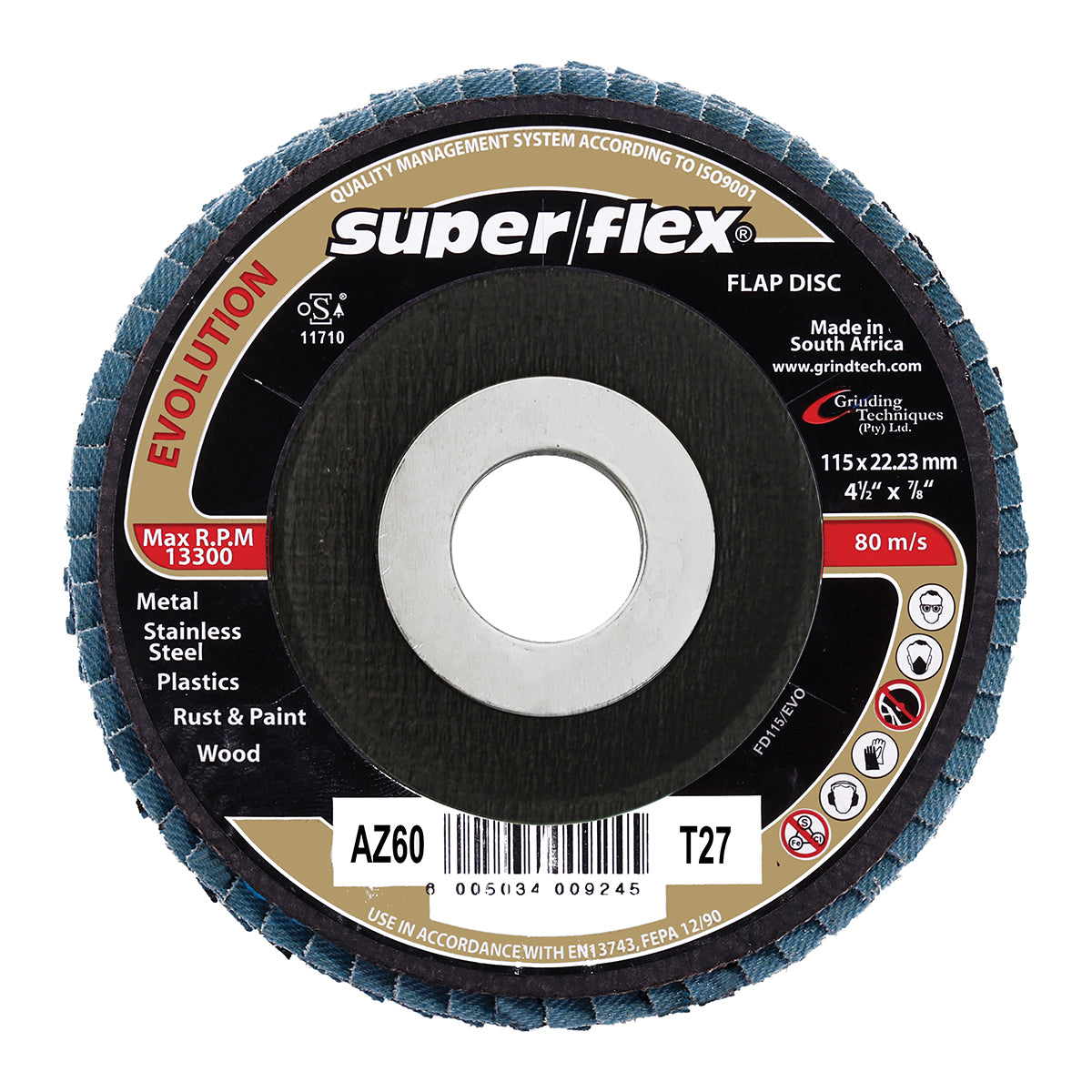 Flap Disc Sandflex 115 x 22mm AZ60 Evolut