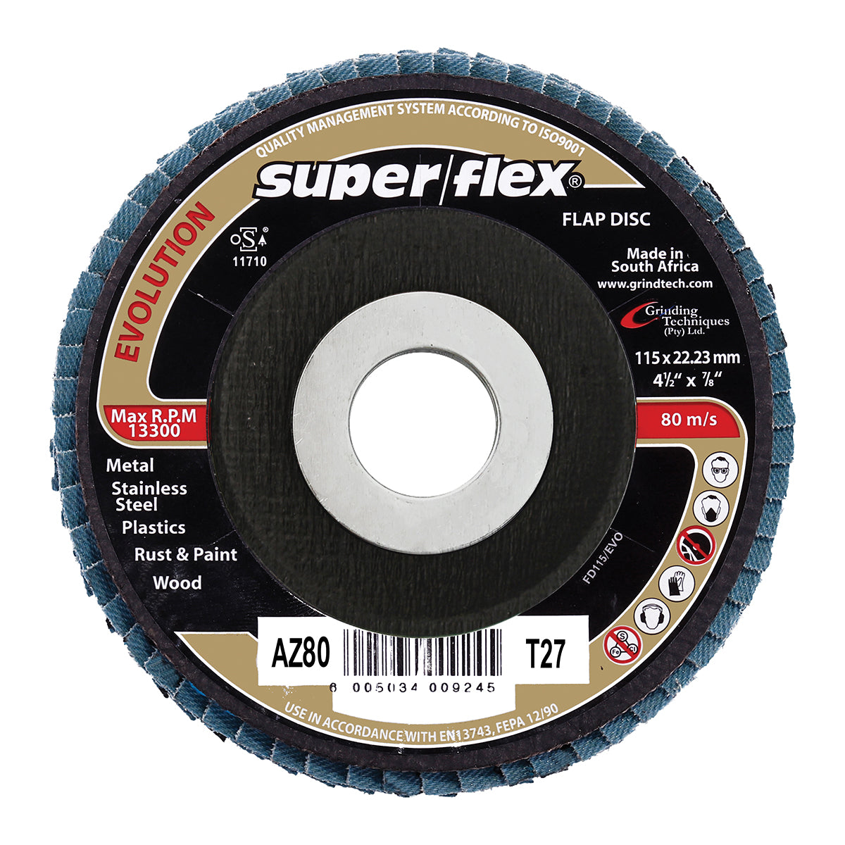 Flap Disc Sandflex 115 x 22mm AZ80 Evolut