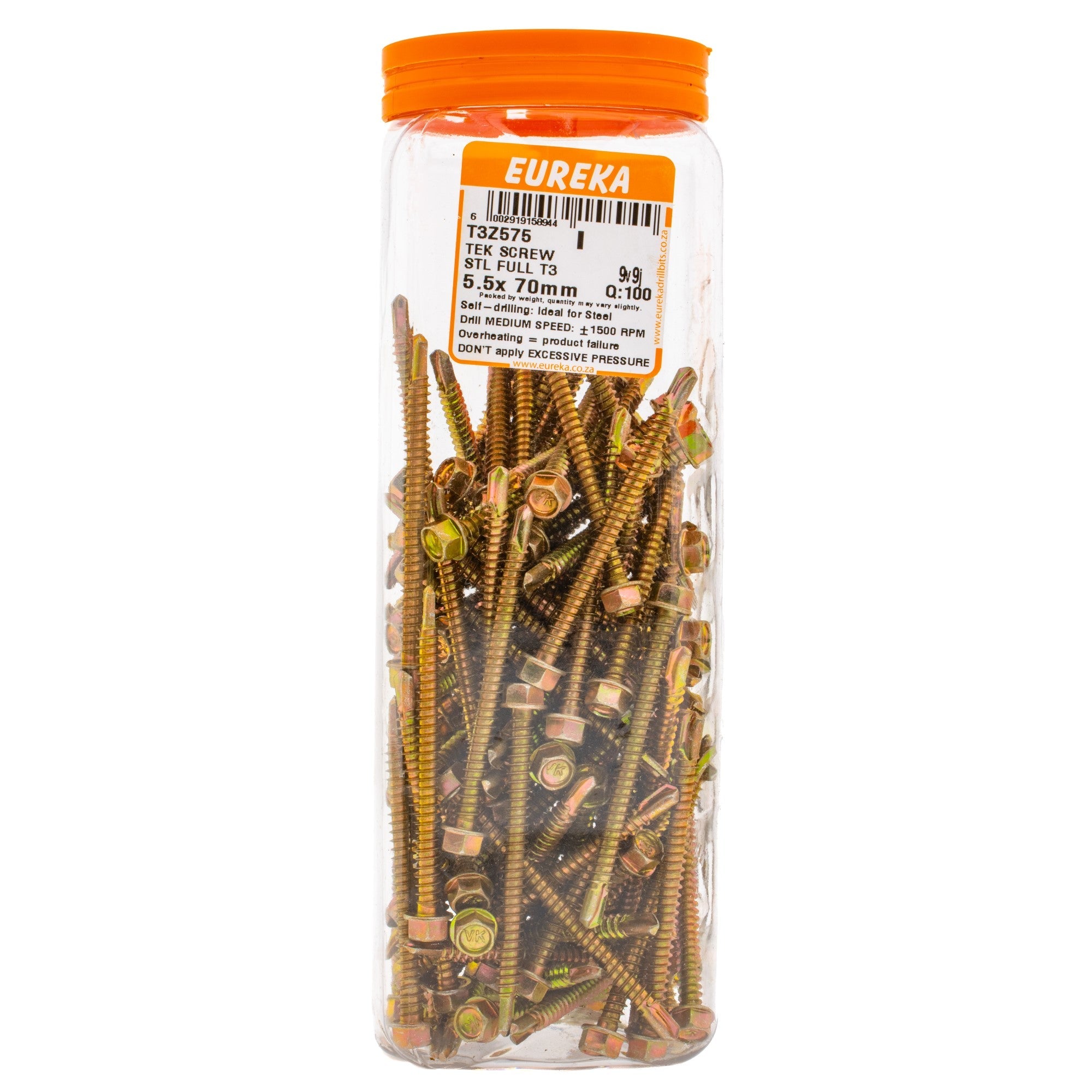 Eureka TEK Screw STL Full T3 5.5 x 70mm Q:100 EUR