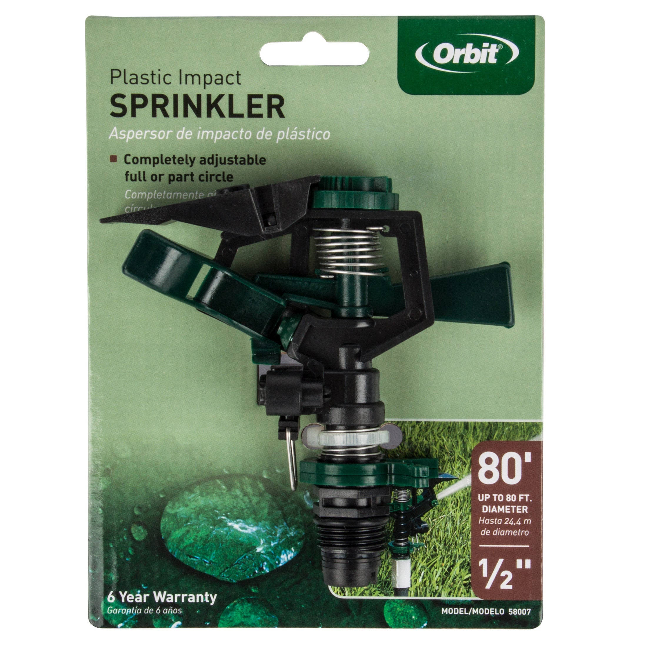 Sprinkler Impact Adj 1/2in. Plast Orbit