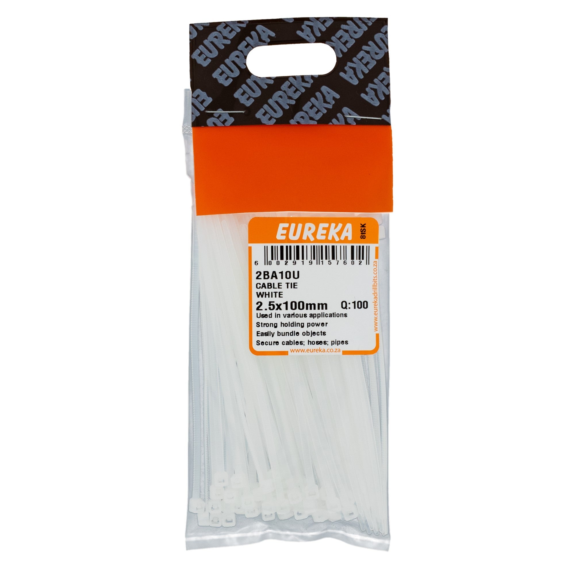 Eureka White Cable Ties 2.5 x 100mm