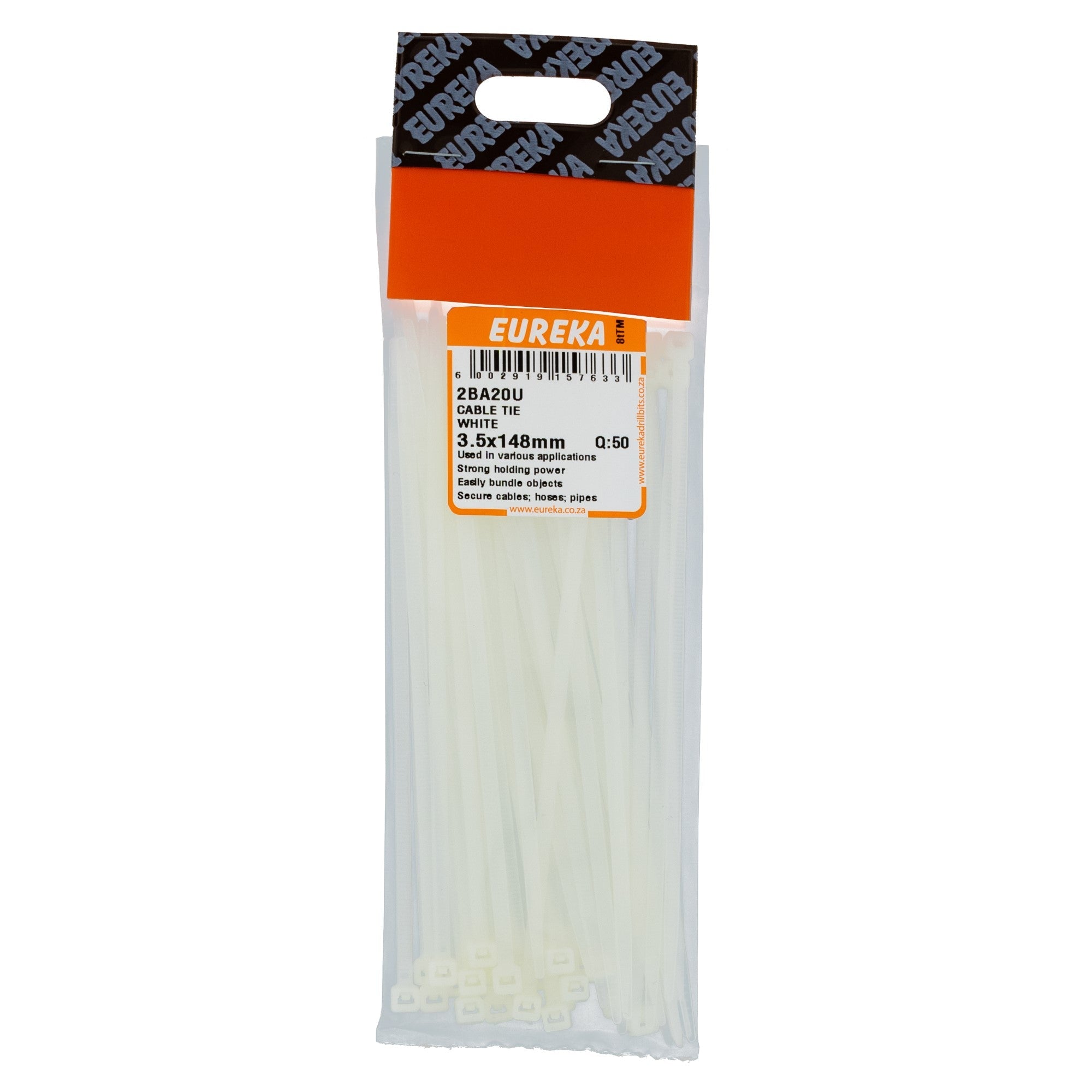 Eureka White Cable Ties 3.5 x 150mm