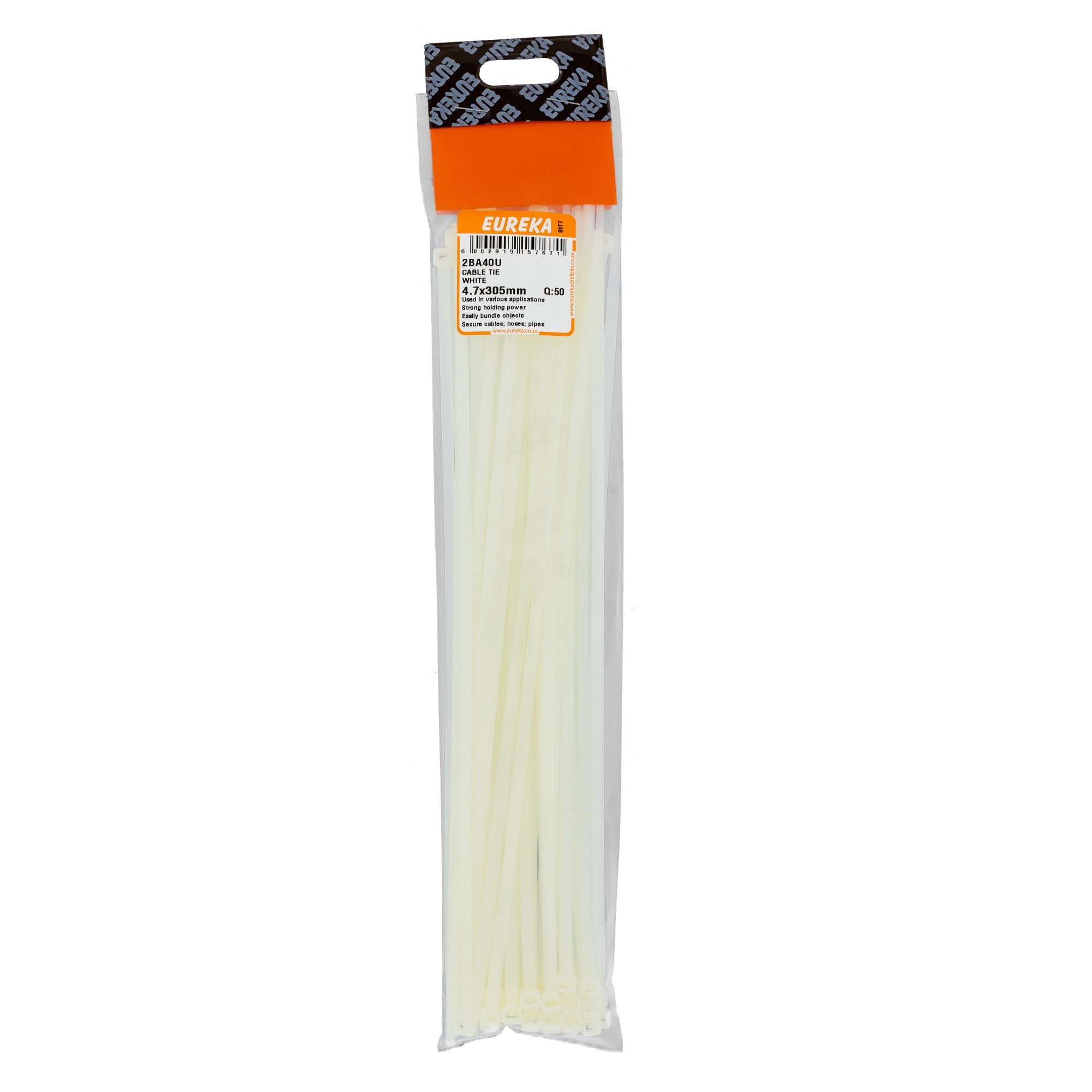 Eureka White Cable Ties 4.7 x 300mm