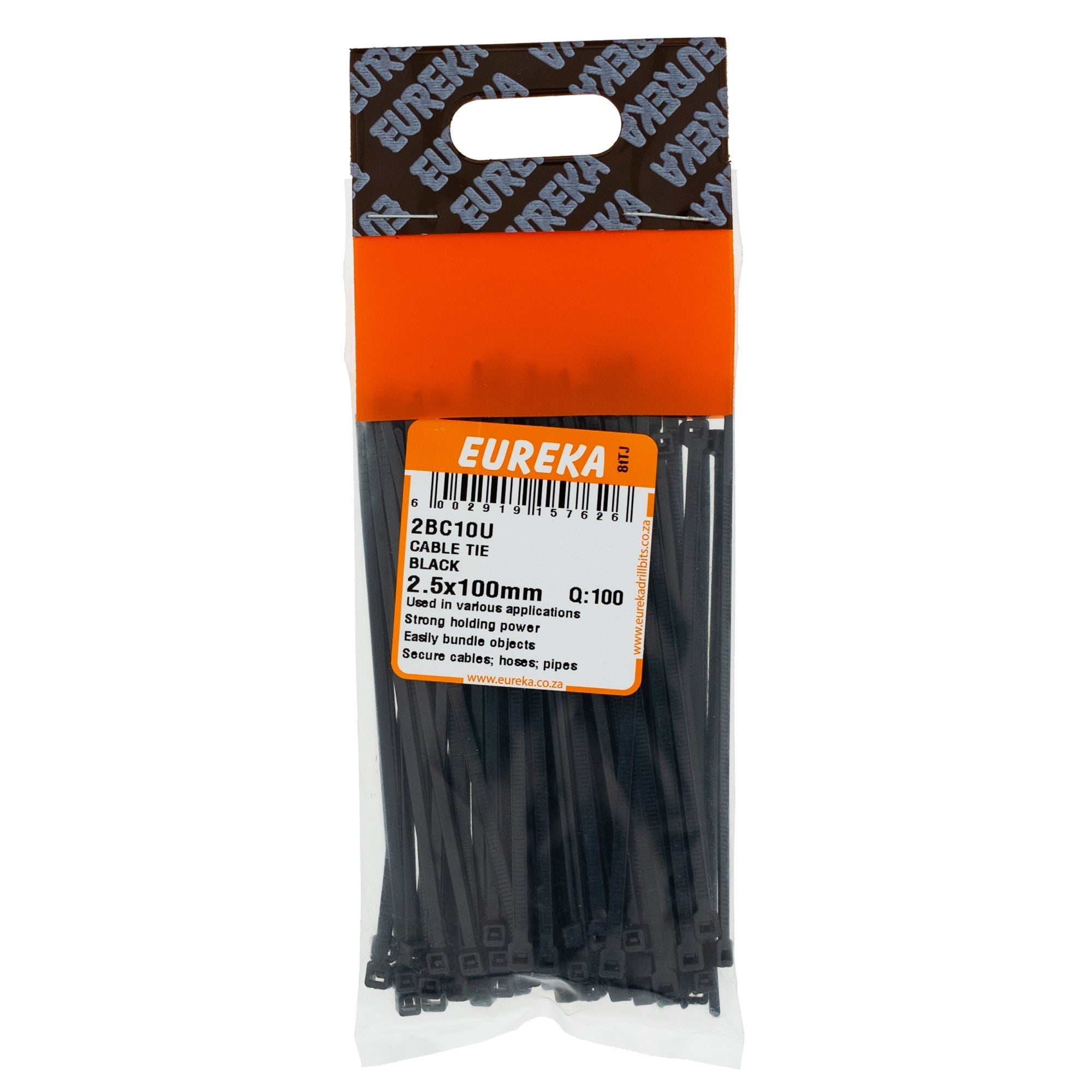 Eureka Black Cable Ties 2.5 x 100mm
