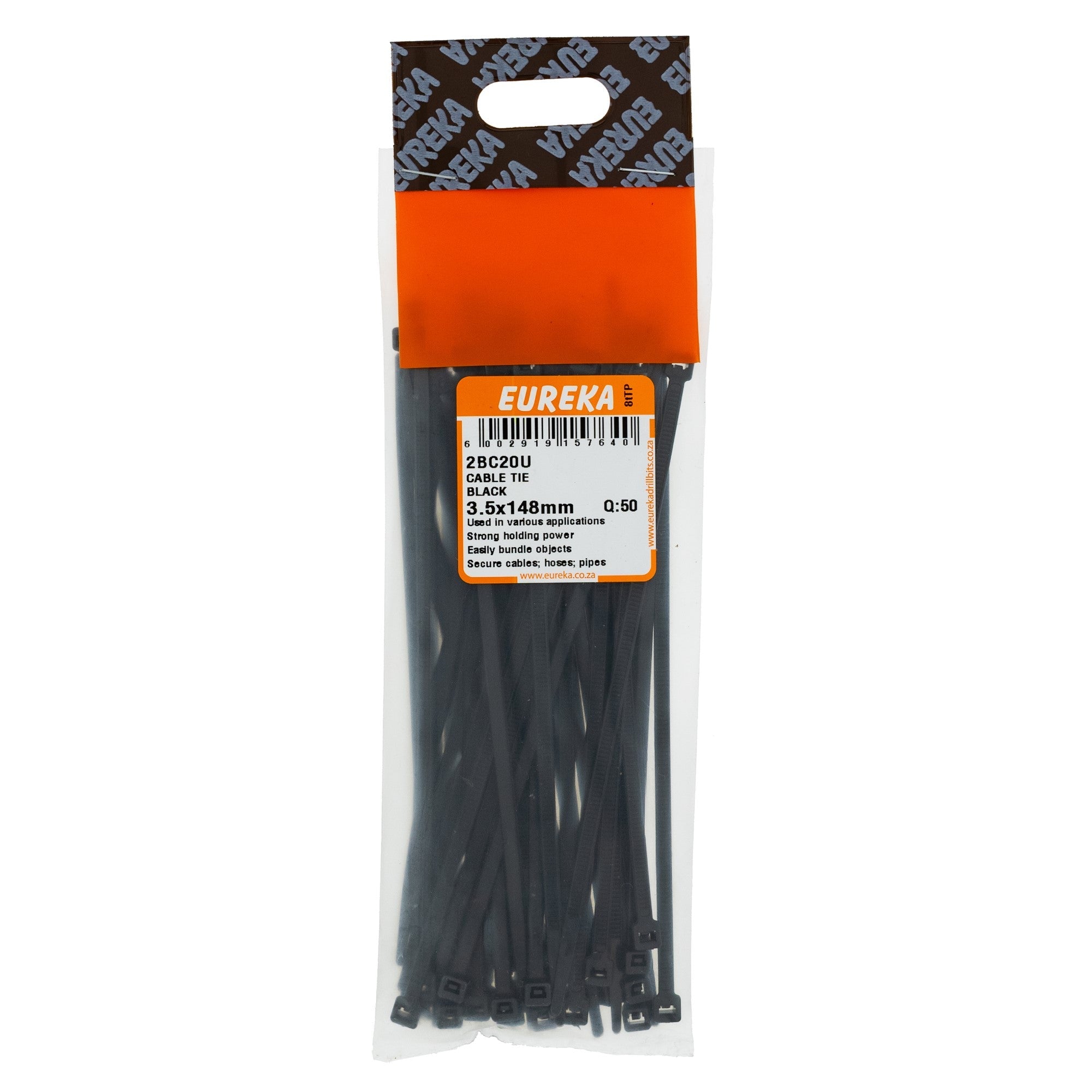 Eureka Black Cable Ties 3.5 x 150mm