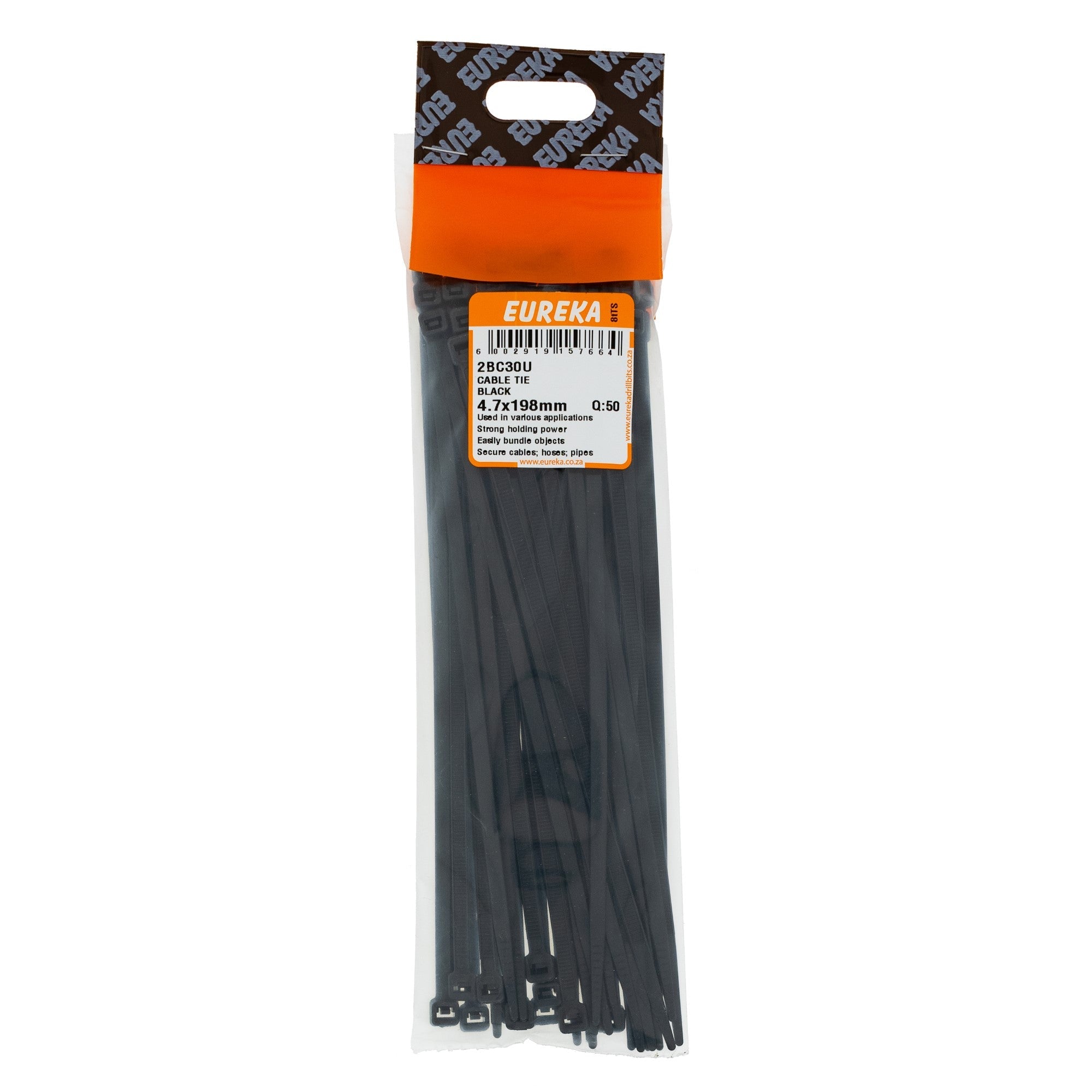 Eureka Black Cable Ties 4.7 x 200mm