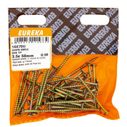Eureka Chipboard Screw Smooth Shank Yellow Passivated 3.5 x 50mm