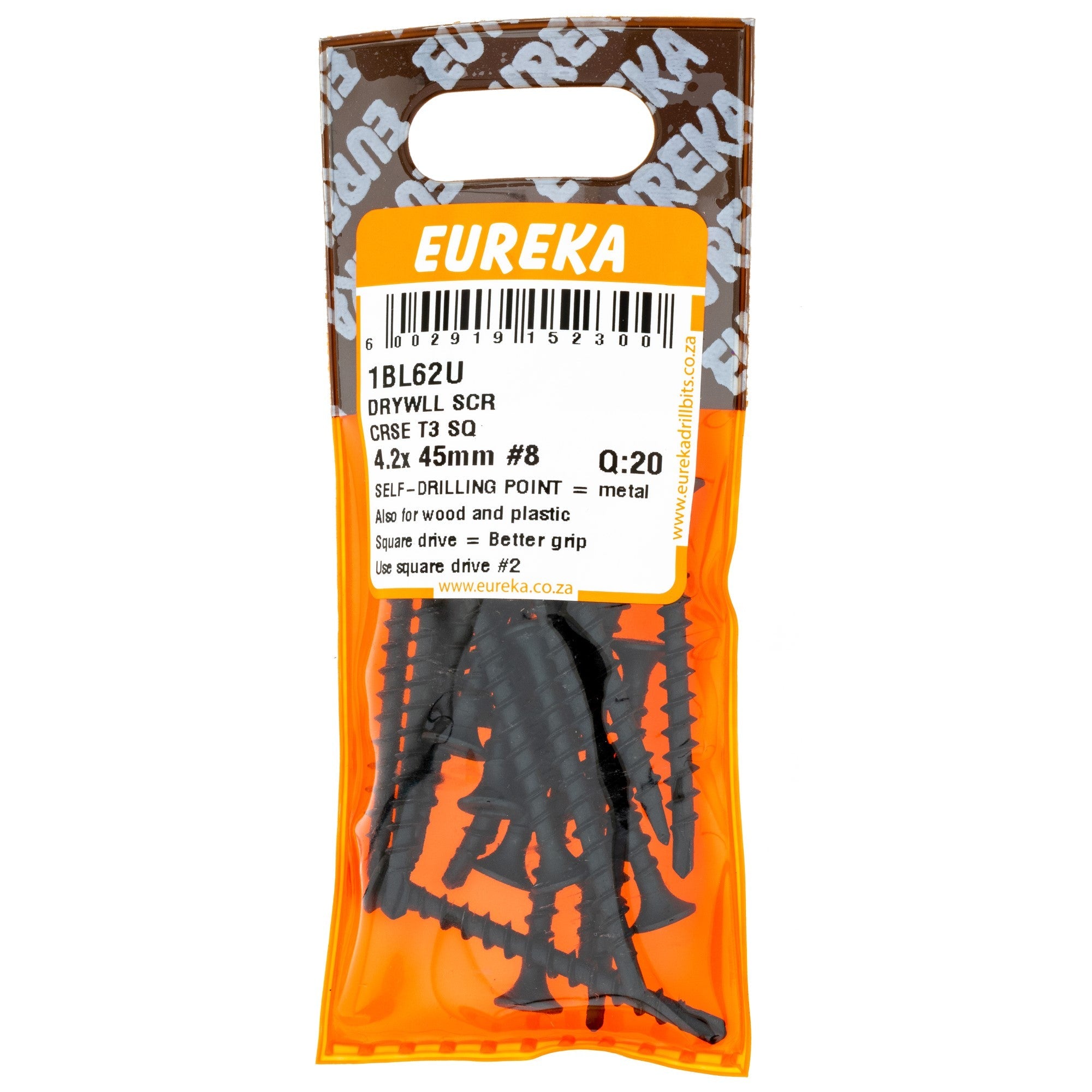 Eureka Drywall Screw Coarse T3 Sq4.2 x 45mm 8