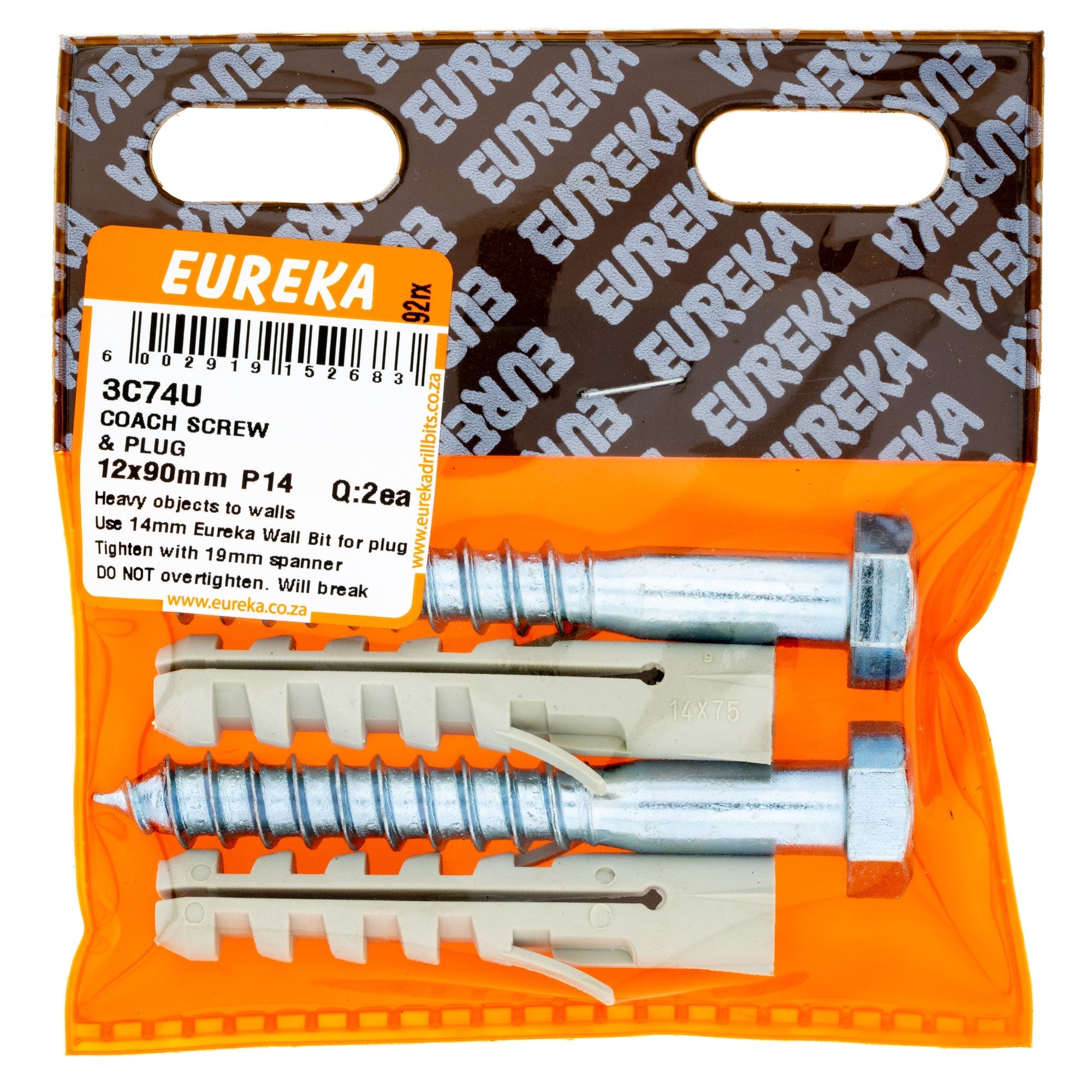 Eureka Coach Screw & Plug 12 x 90mm P14
