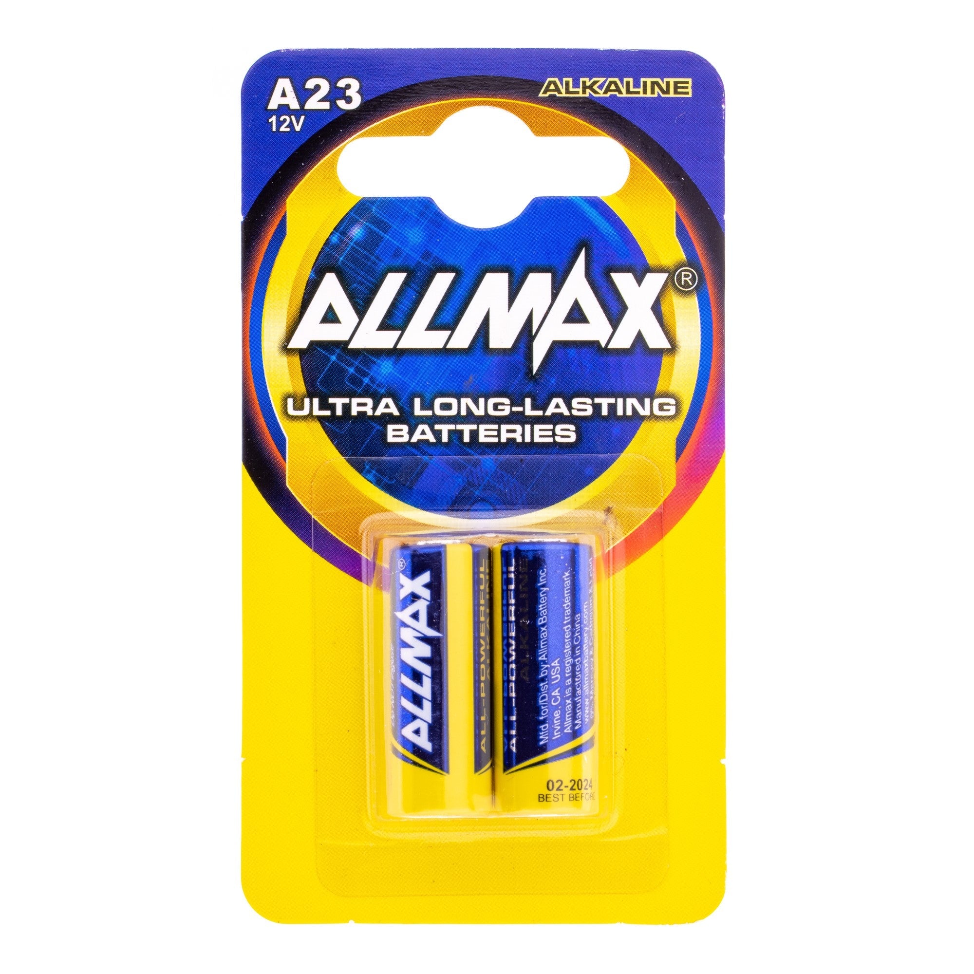 Allmax Battery A23 2 Pack Super Alkaline
