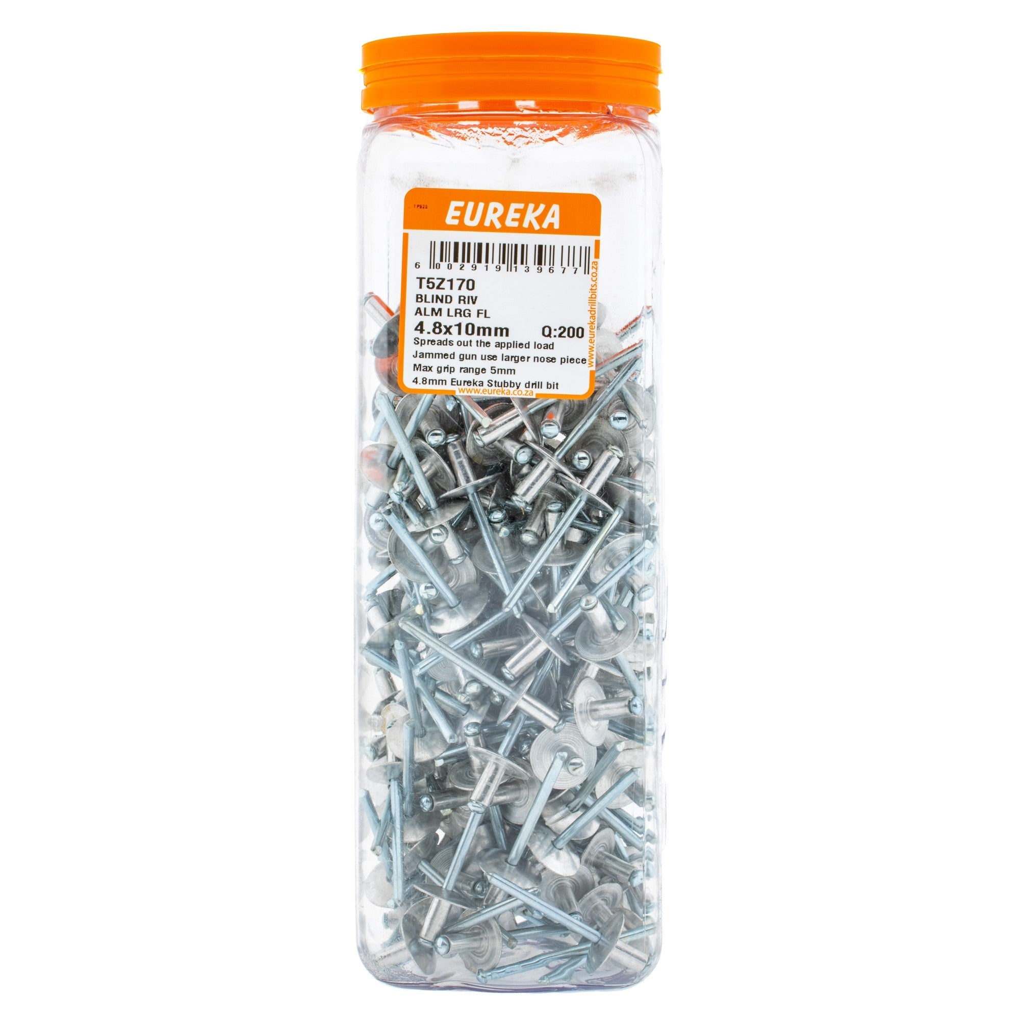 Eureka Blind Rivet Aluminium Large Flange 4.8 x 10mm