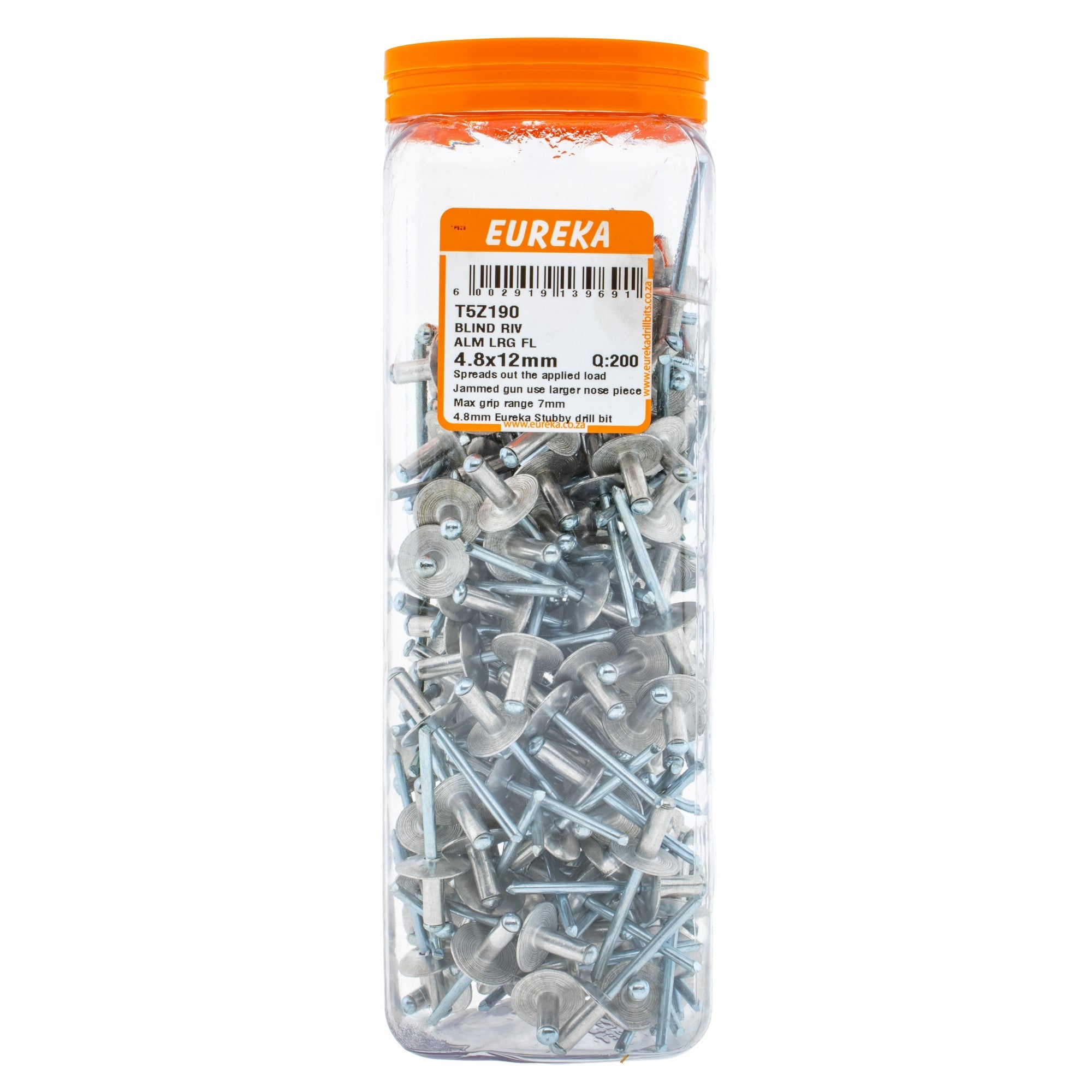 Eureka Blind Rivet Aluminium Large Flange 4.8 x 12mm