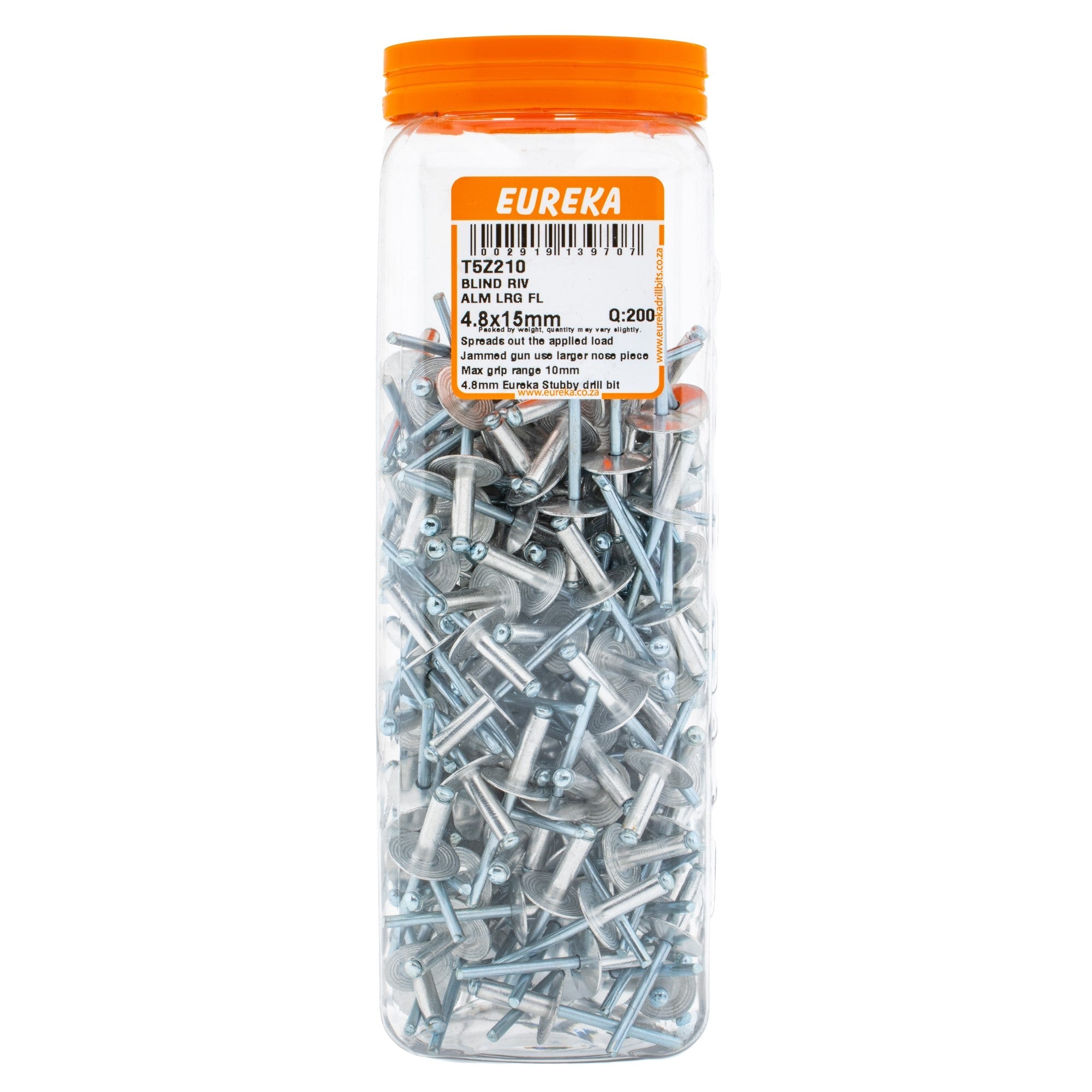 Eureka Blind Rivet Aluminium Large Flange 4.8 x 15mm