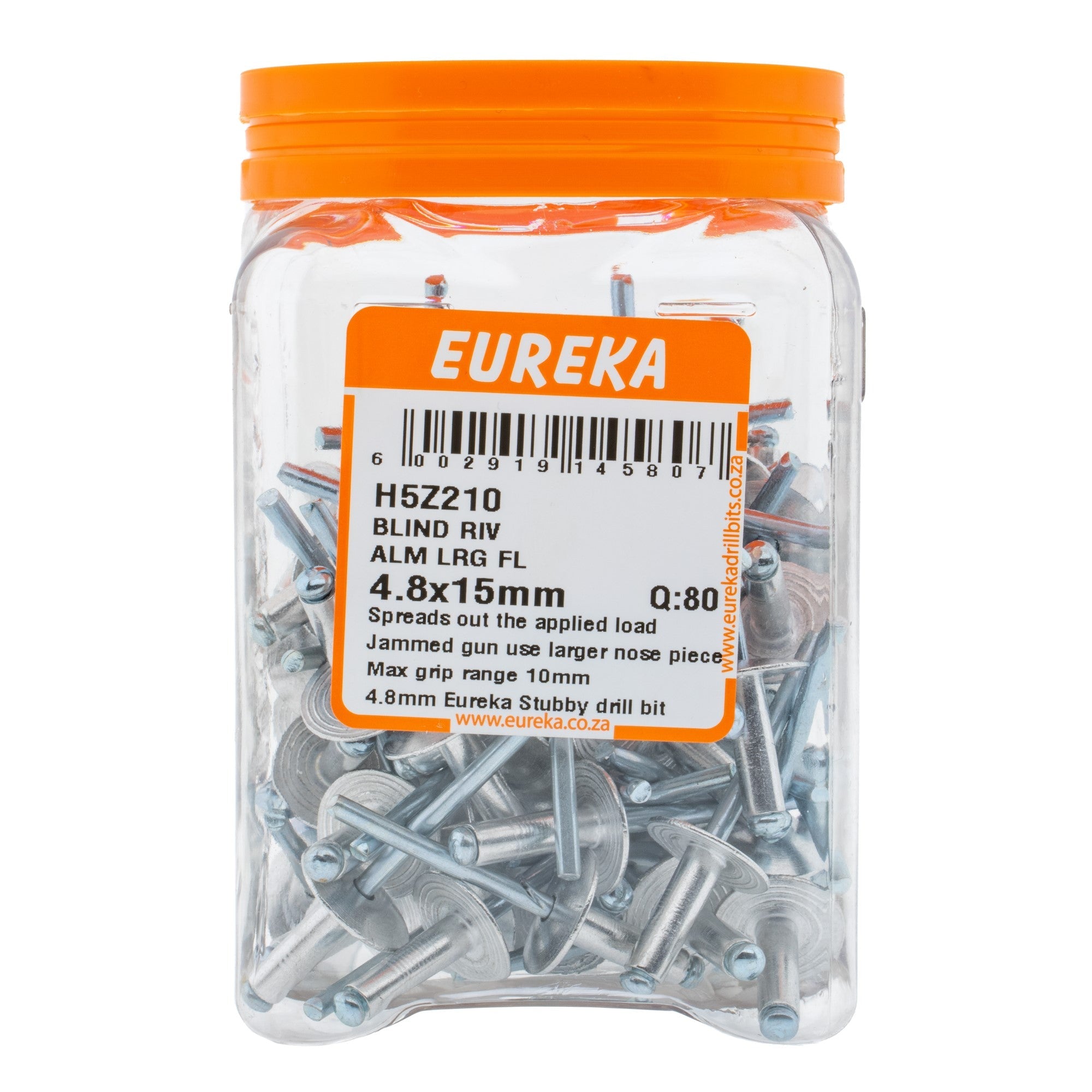 Eureka Blind Rivet Aluminium Large Flange 4.8 x 15mm