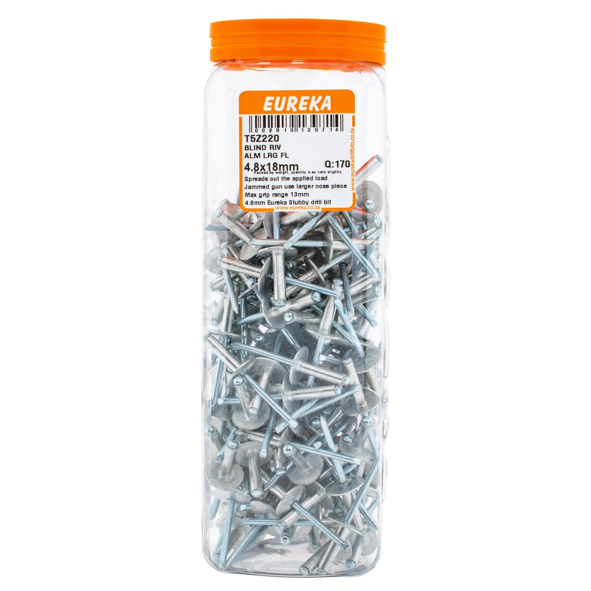 Eureka Blind Rivet Aluminium Large Flange 4.8 x 18mm