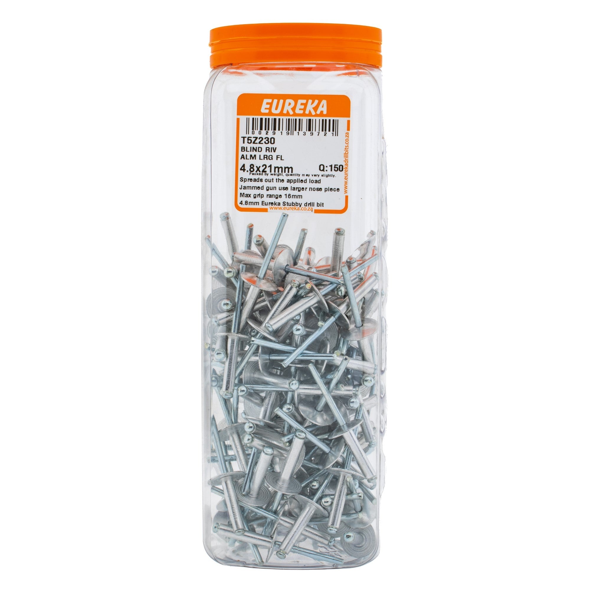 Eureka Blind Rivet Aluminium Large Flange 4.8 x 21mm