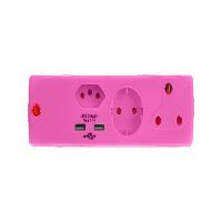 DC - SHUCKO+USB+1X16A+1X5A PINK ELECMATE