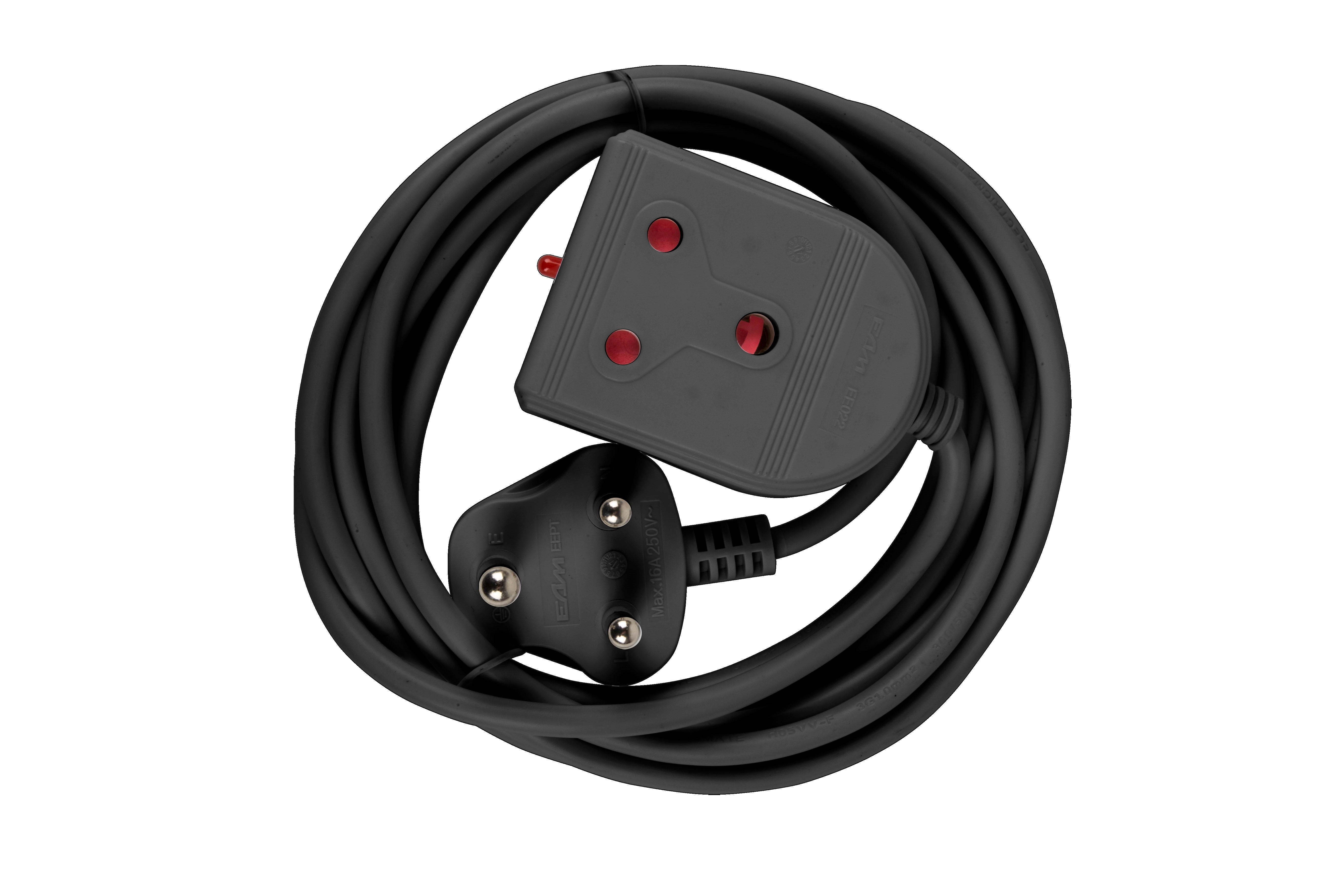 DC - EXTENSION 16A 3M BLACK ELECTRICMATE