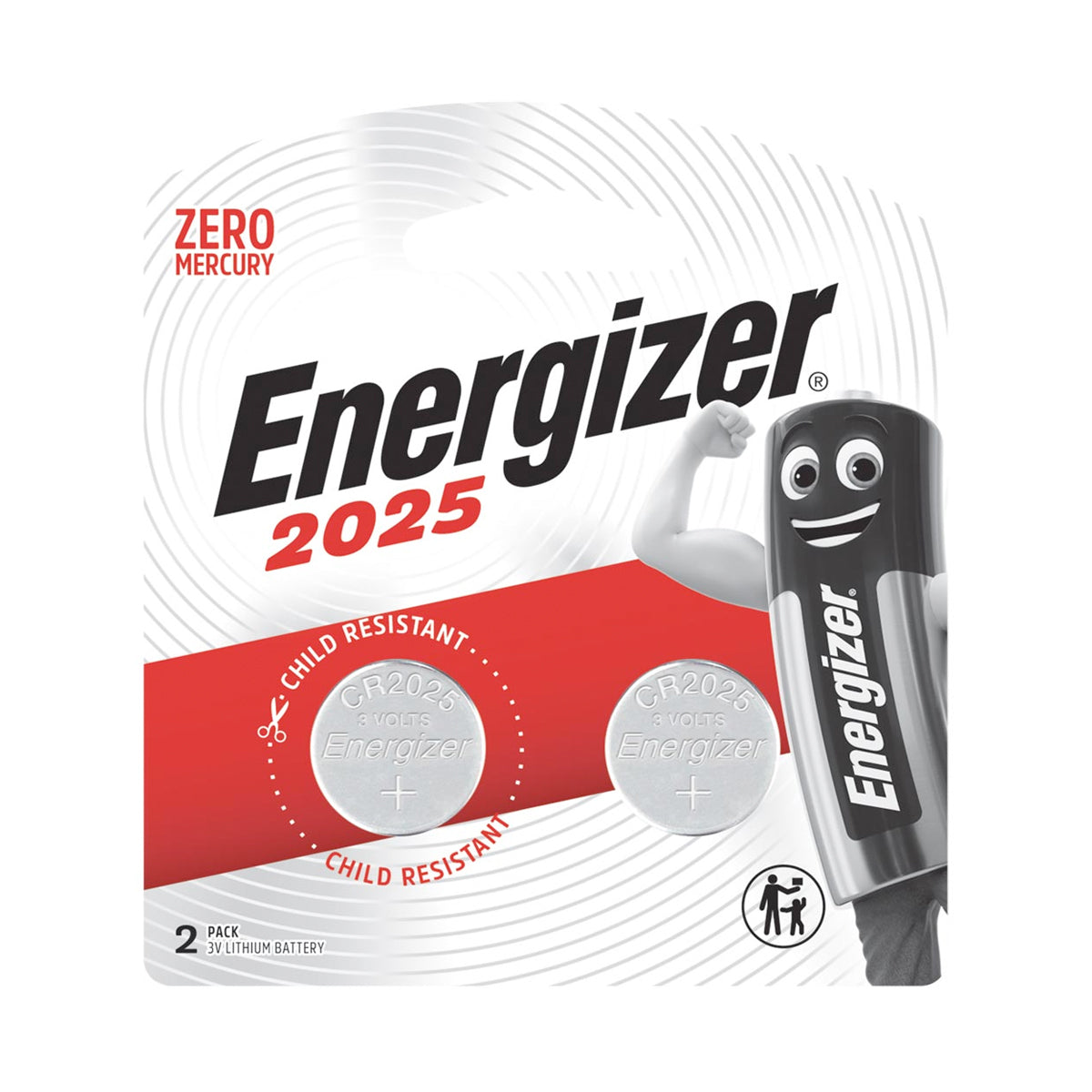 Energizer Battery Button 3V 2025 2PK