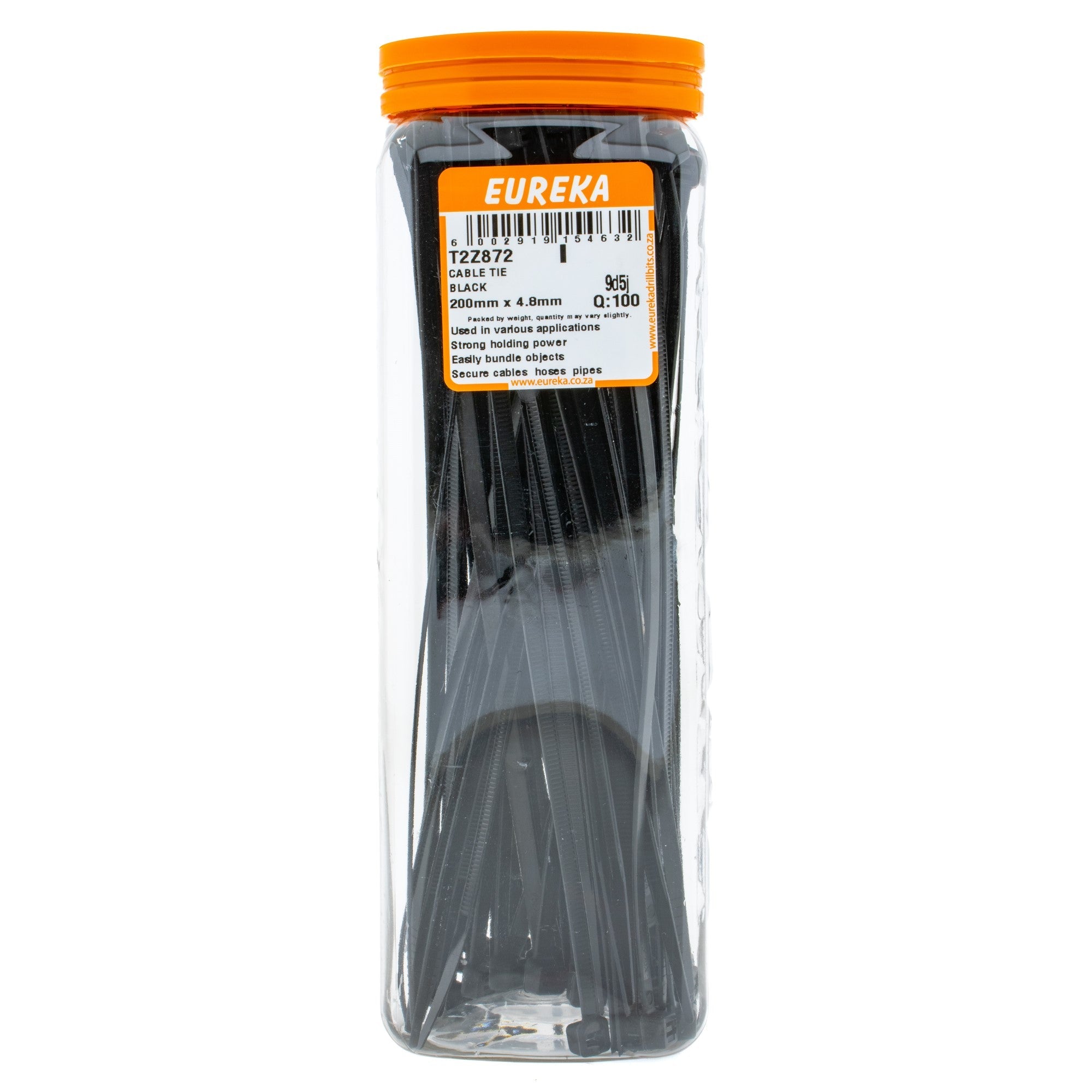 Eureka Black Cable Ties 4.8 x 200mm