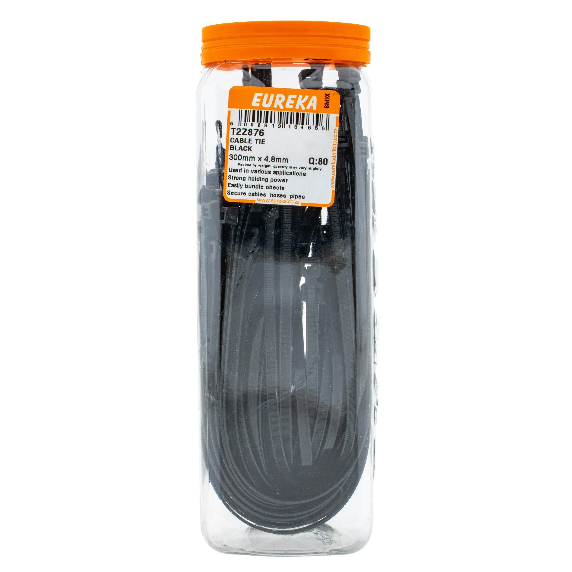 Eureka Black Cable Ties 4.8 x 300mm