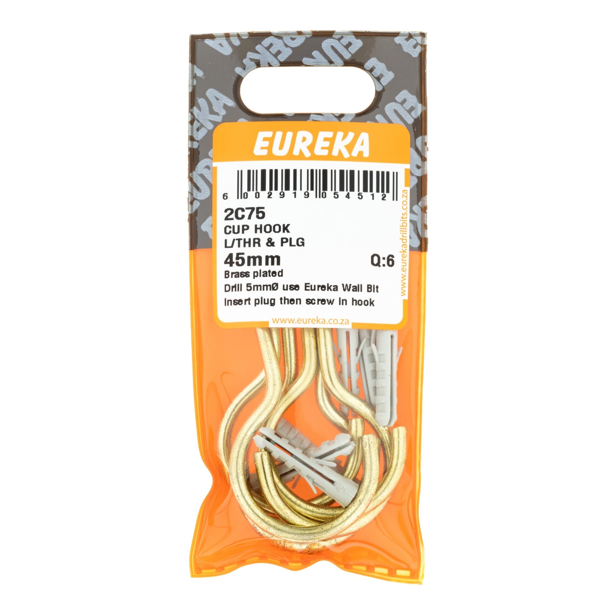 Eureka Cup Hook L/thr & Plg 45mm