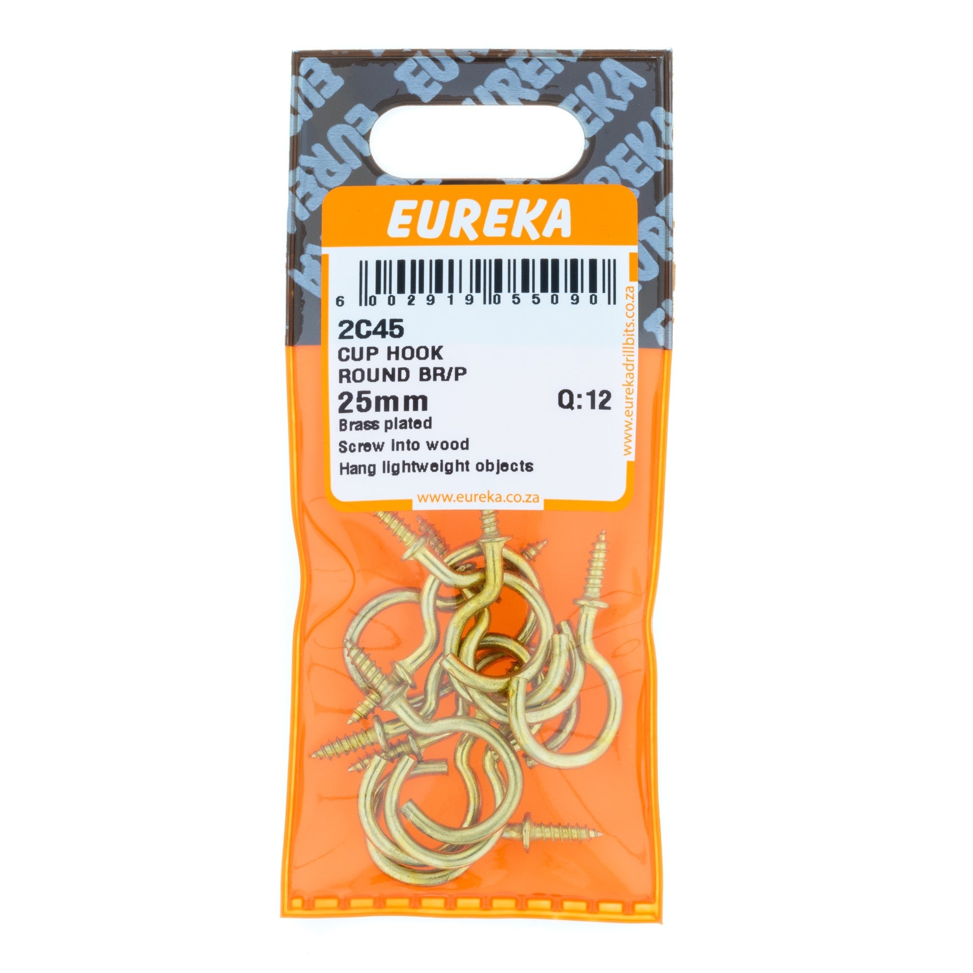 Eureka Cup Hook Round Br/p 25mm