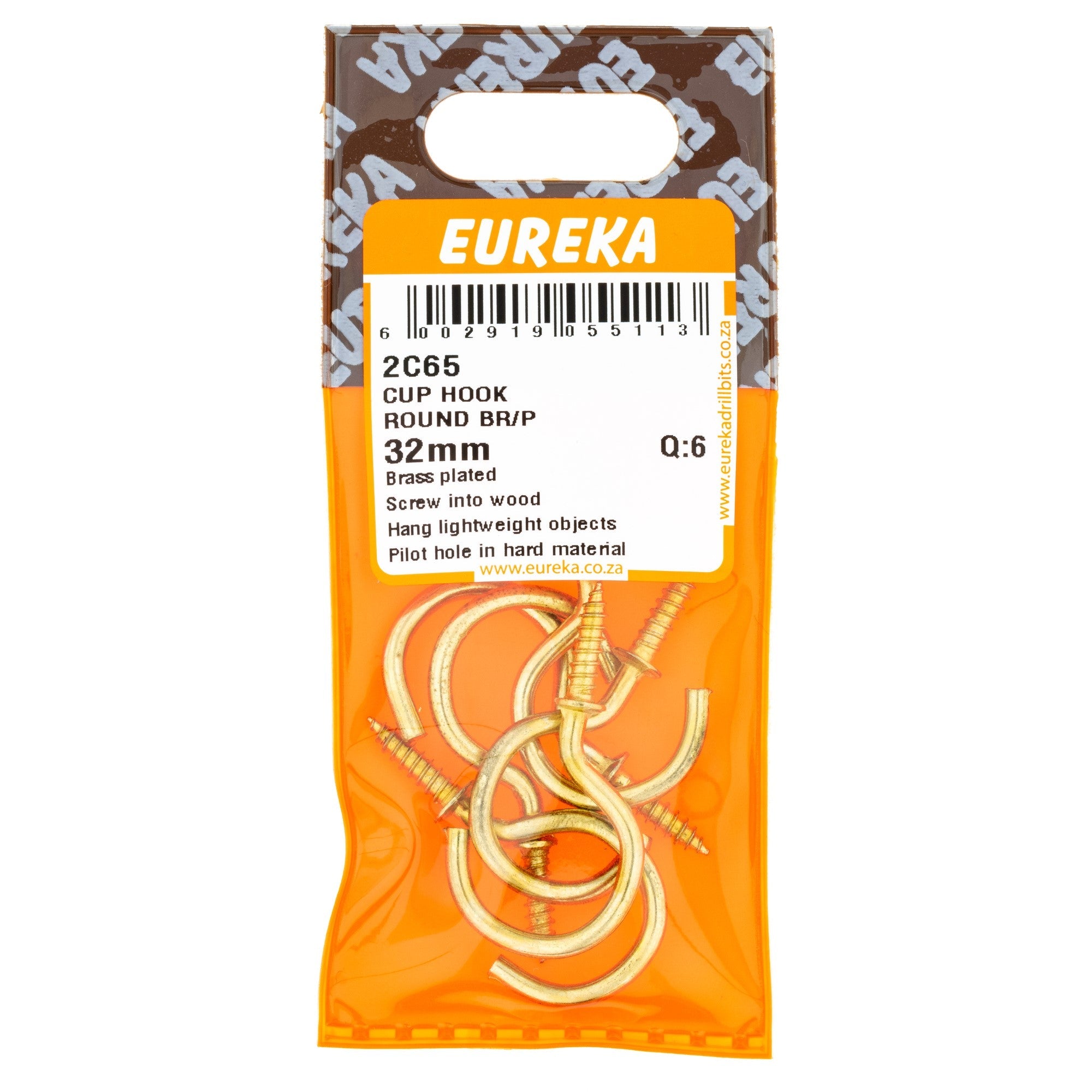Eureka Cup Hook Round Br/p 32mm