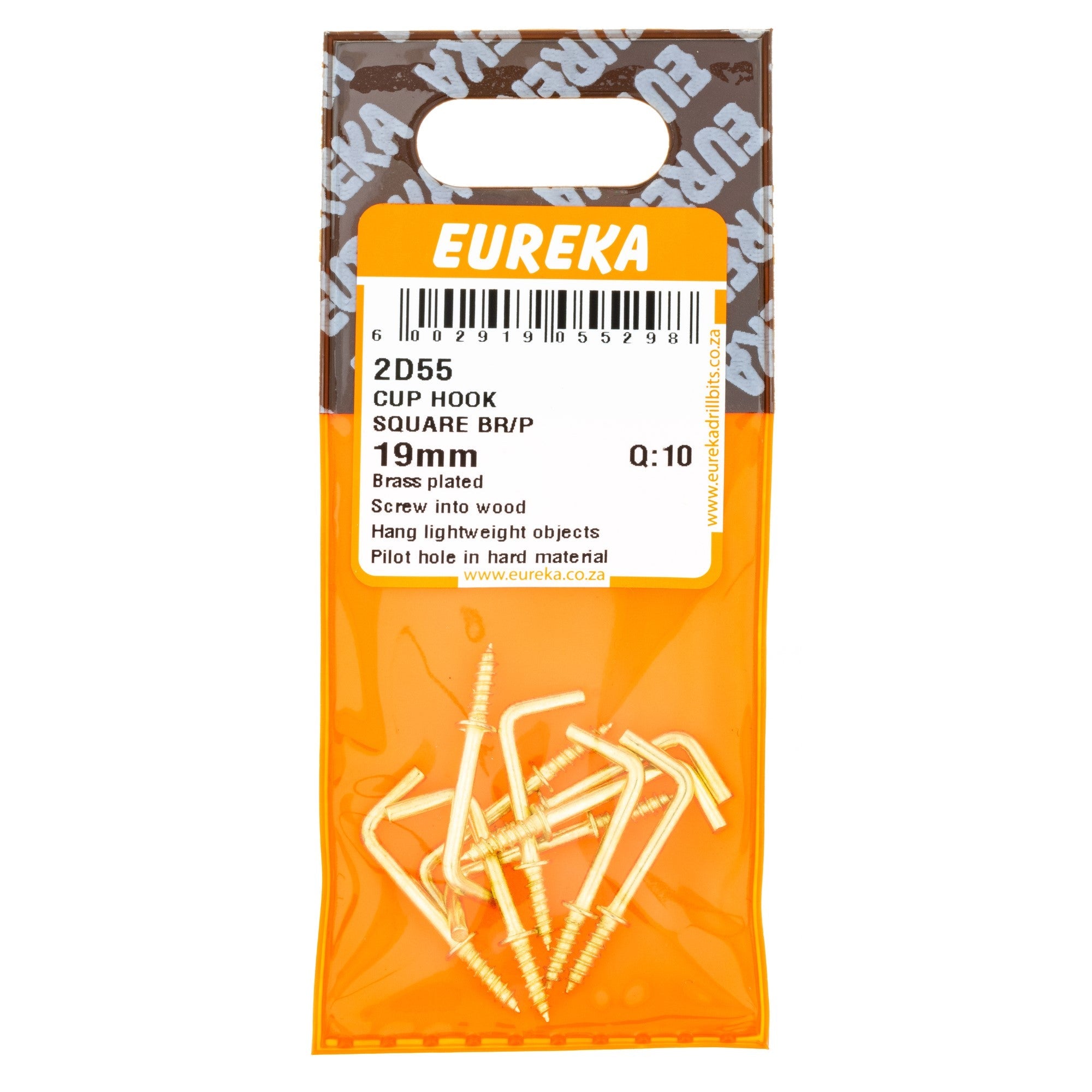 Eureka Cup Hook Square Br/p 19mm