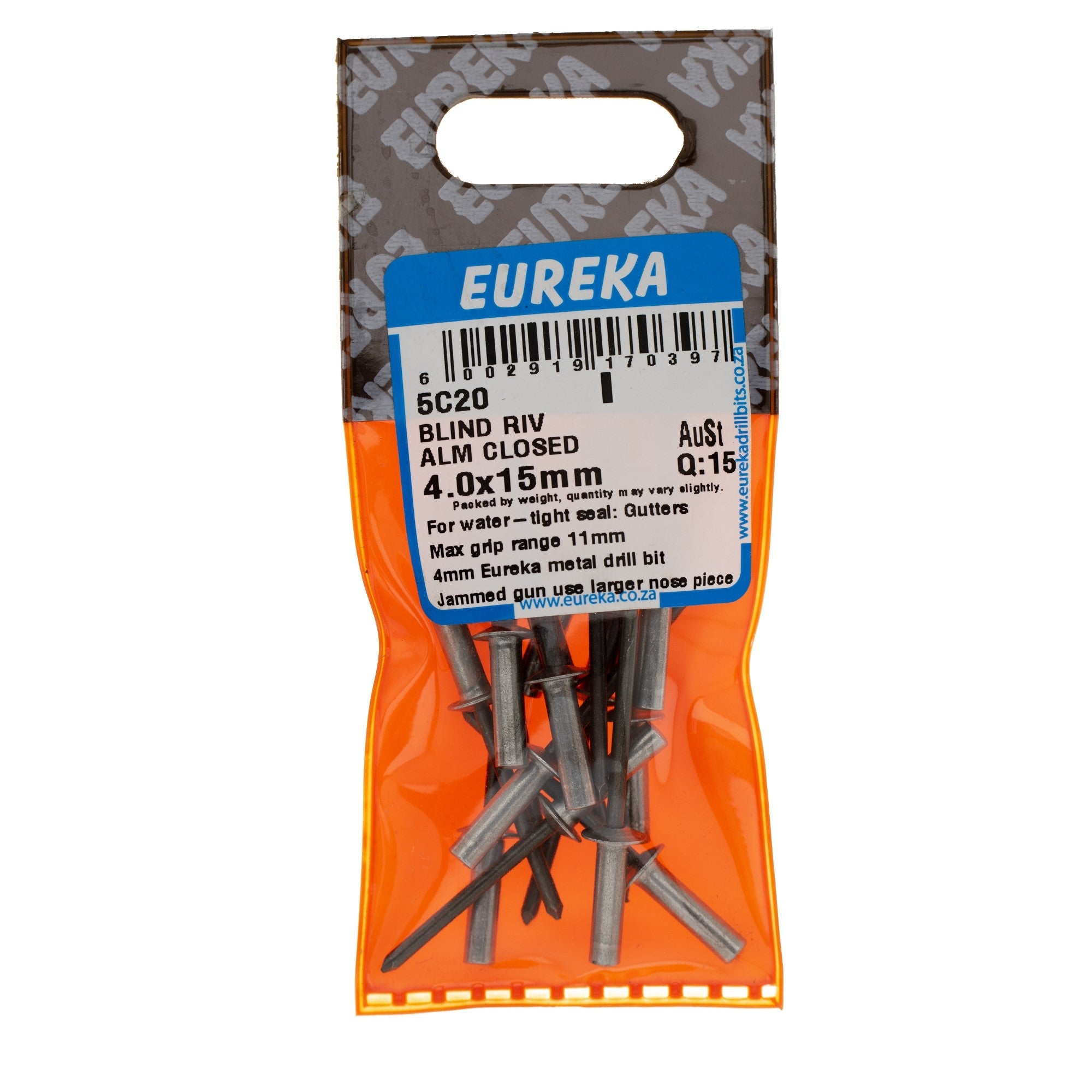 BLIND RIV ALM CLOSED 4.0X15MM Q:15 EUREK