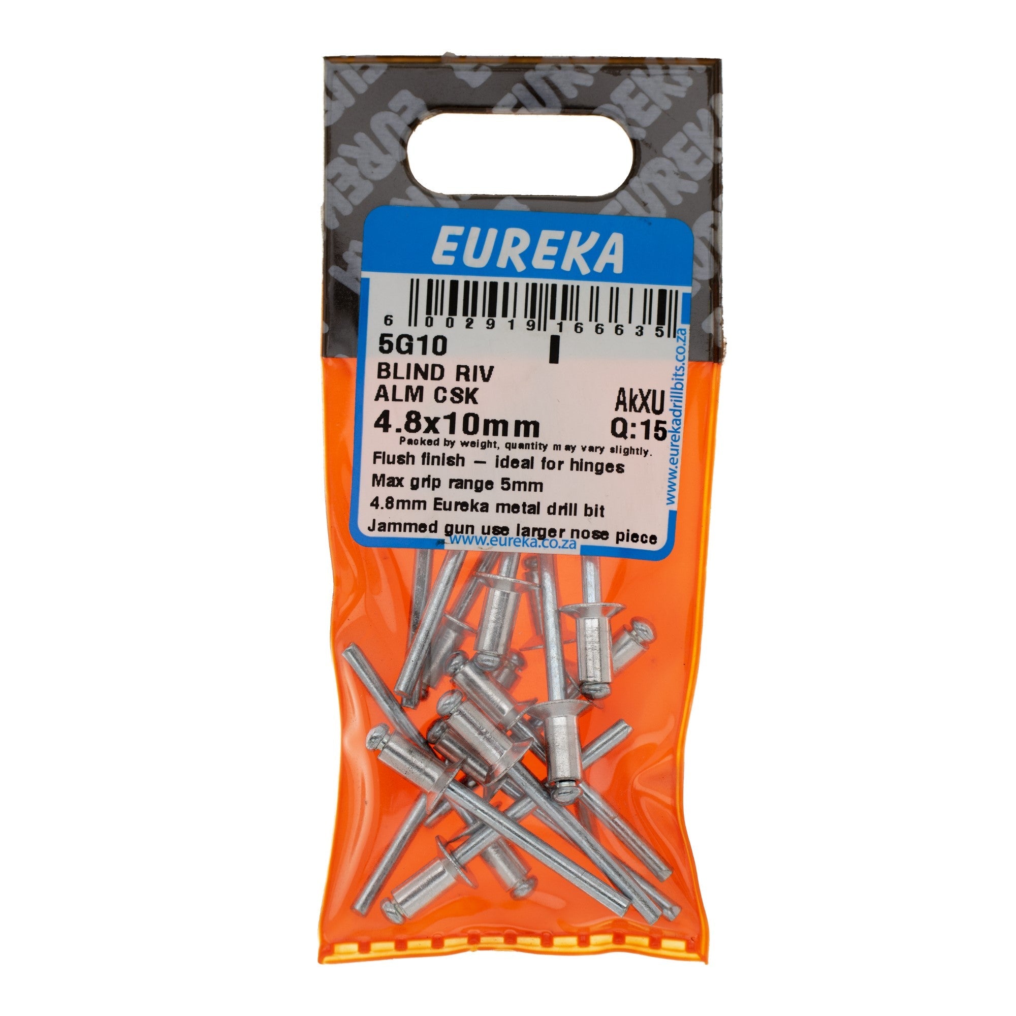Eureka Blind Riv Alm CSK 4.8 x 10mm Q:15