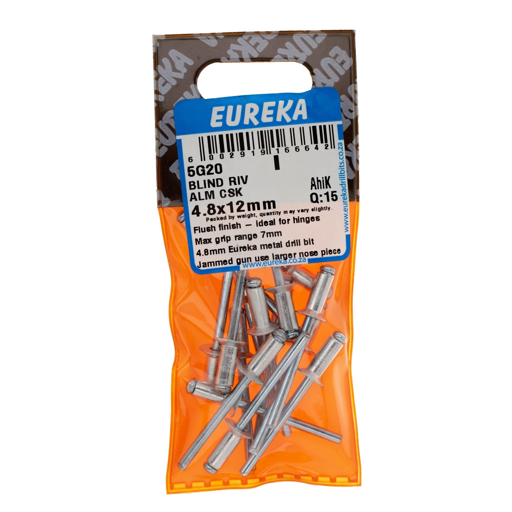 BLIND RIV ALM CSK 4.8X12MM Q:15 EUREKA