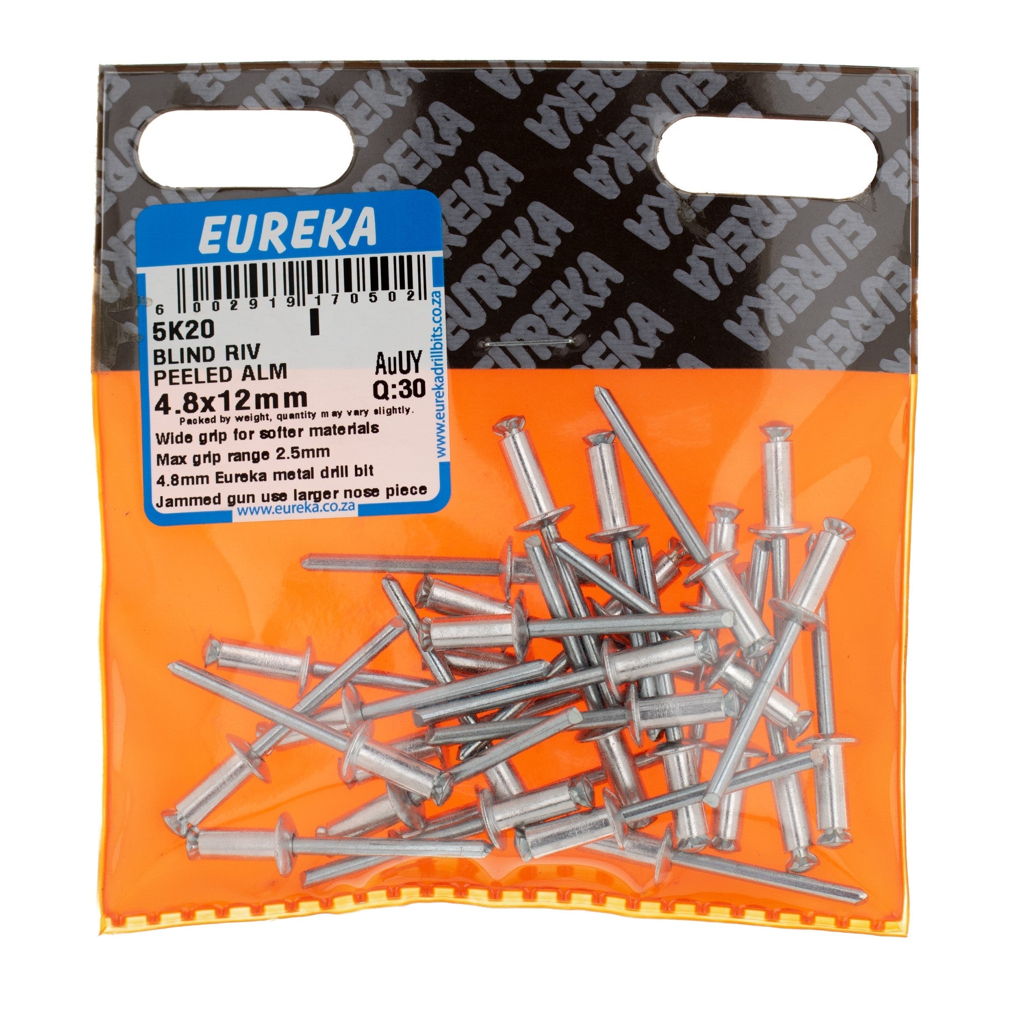 BLIND RIV PEELED ALM 4.8X12MM Q:30 EUREK