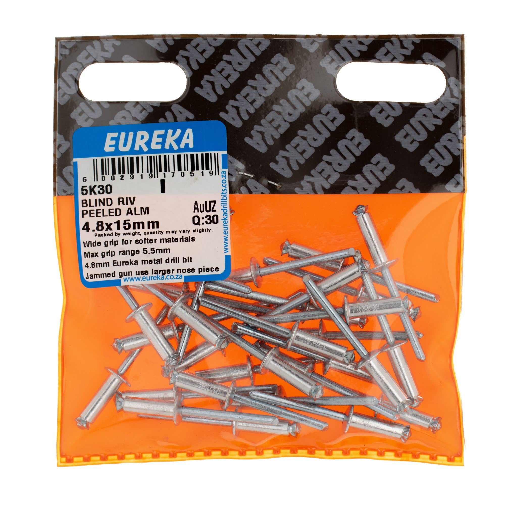 BLIND RIV PEELED ALM 4.8X15MM Q:30 EUREK