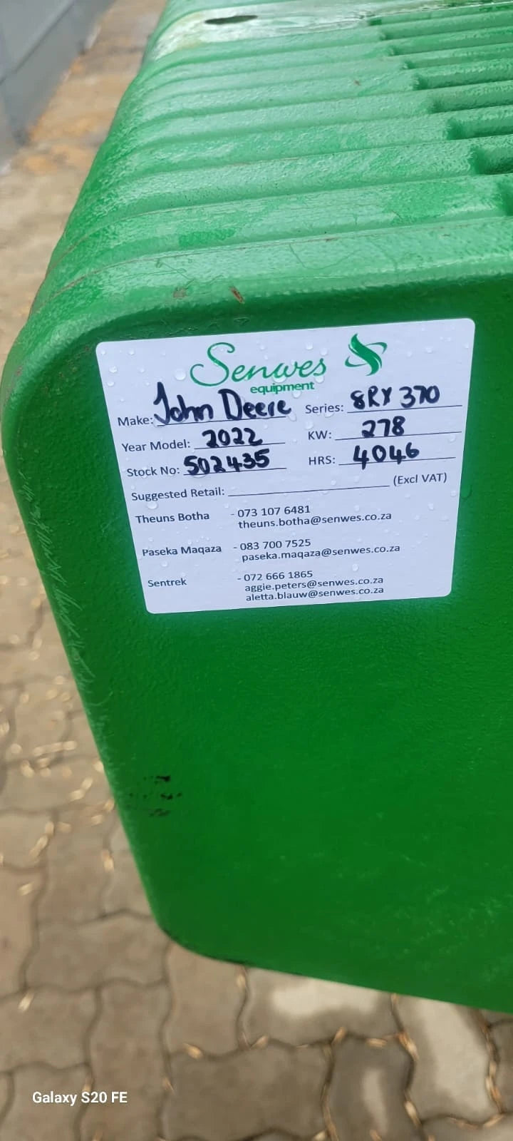 2022 John Deere 8RX 370