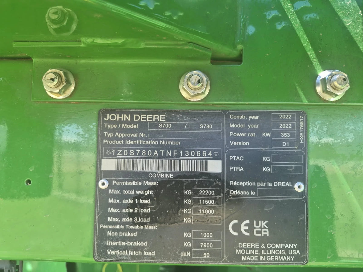 2022 John Deere S780