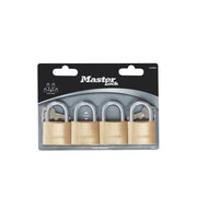 Master Padlock Economy Brass 40mm 4PK