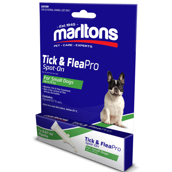 TICK & FLEA PRO SPOT ON SML DOG MARLTONS