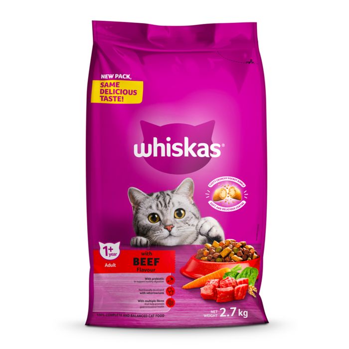 Cat Food Adult 2.7kg Beef Whiskas