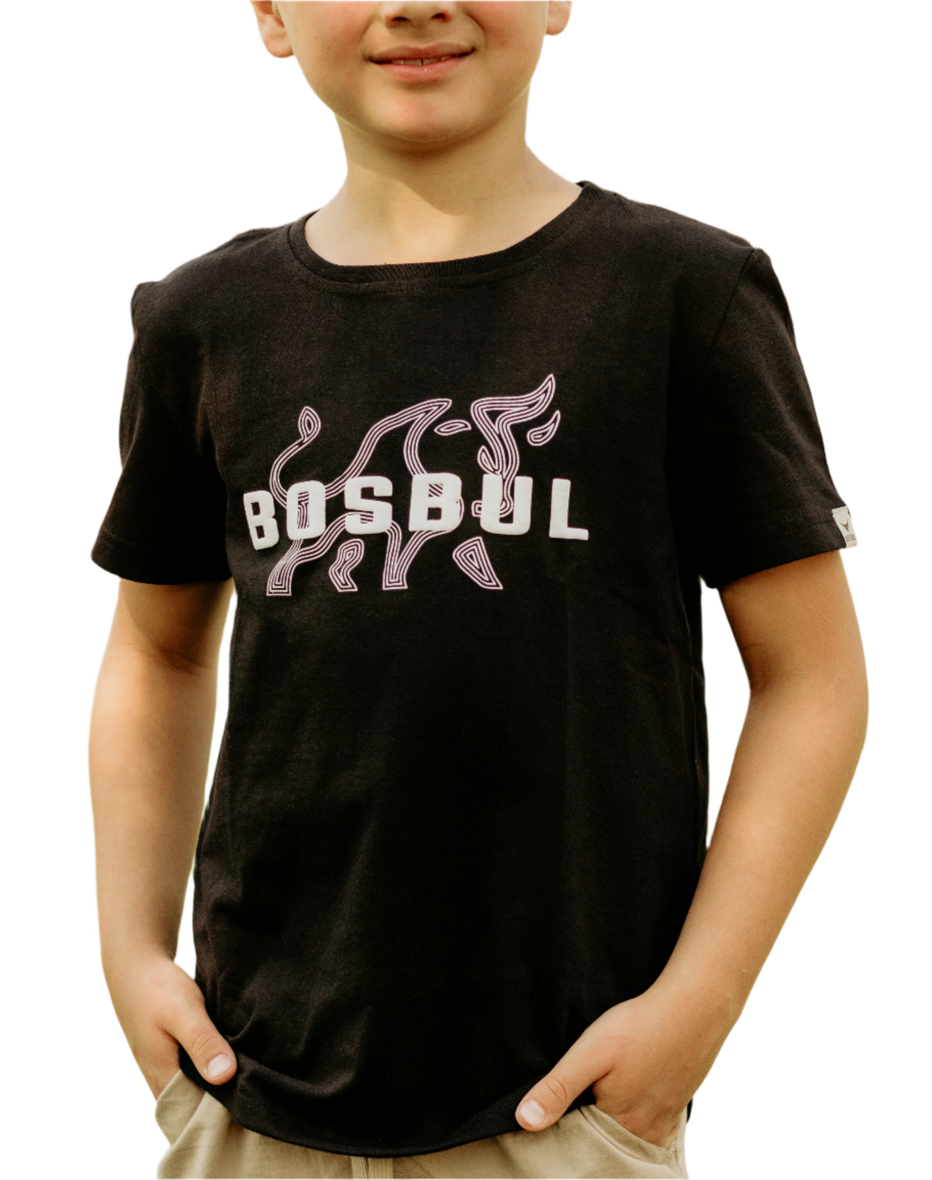 Bosbul T-shirt Kids Black with Bull 3-4