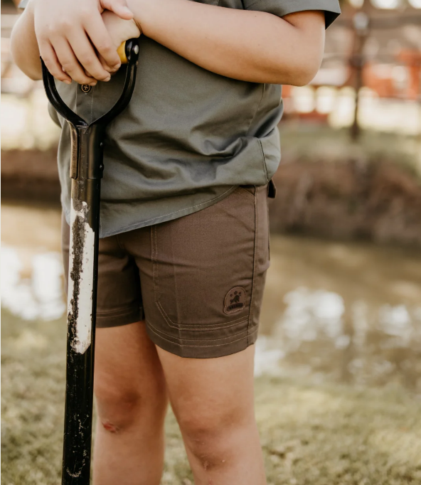 Bosbul Kids Cotton Shorts Brown 9-10