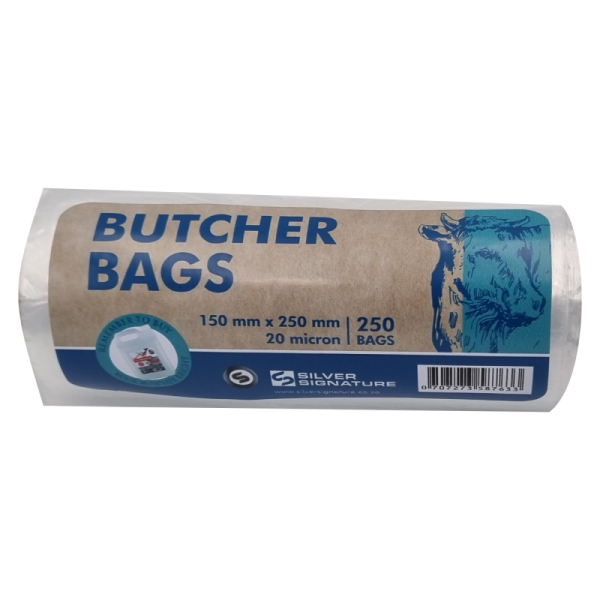 SILVER SIG BUTCHER BAGS 150MMX250MM ROLL