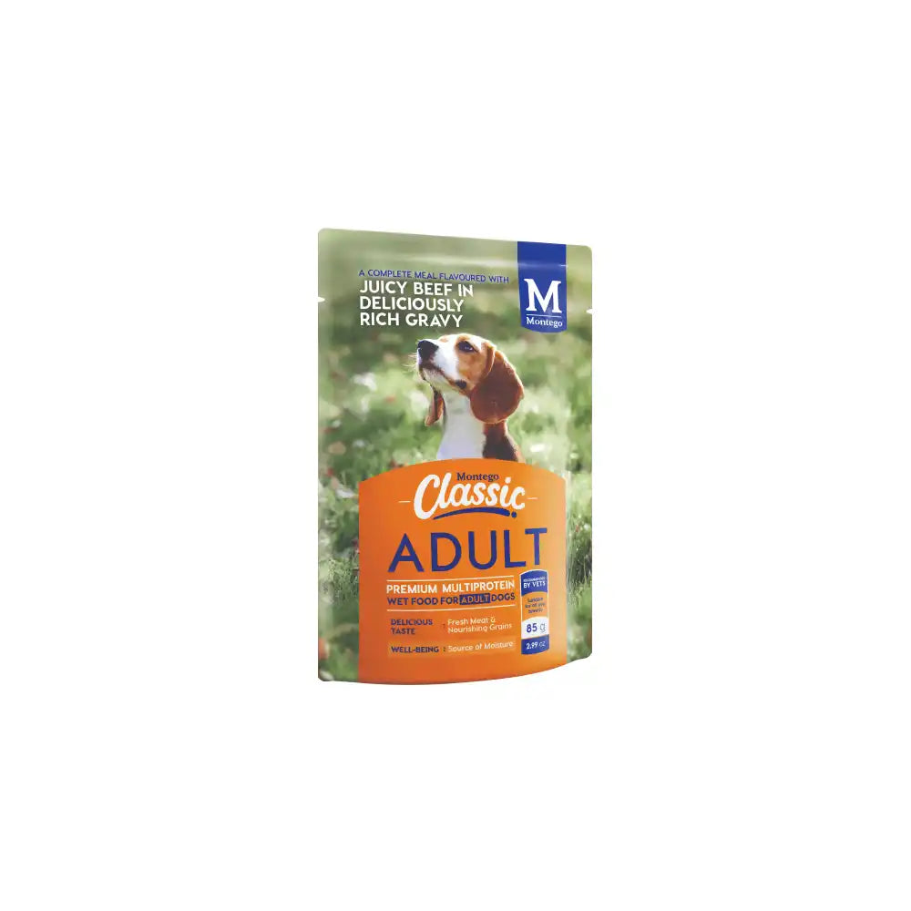 DOG FOOD WET 85G ADULT BEEF&VEG MONTEGO