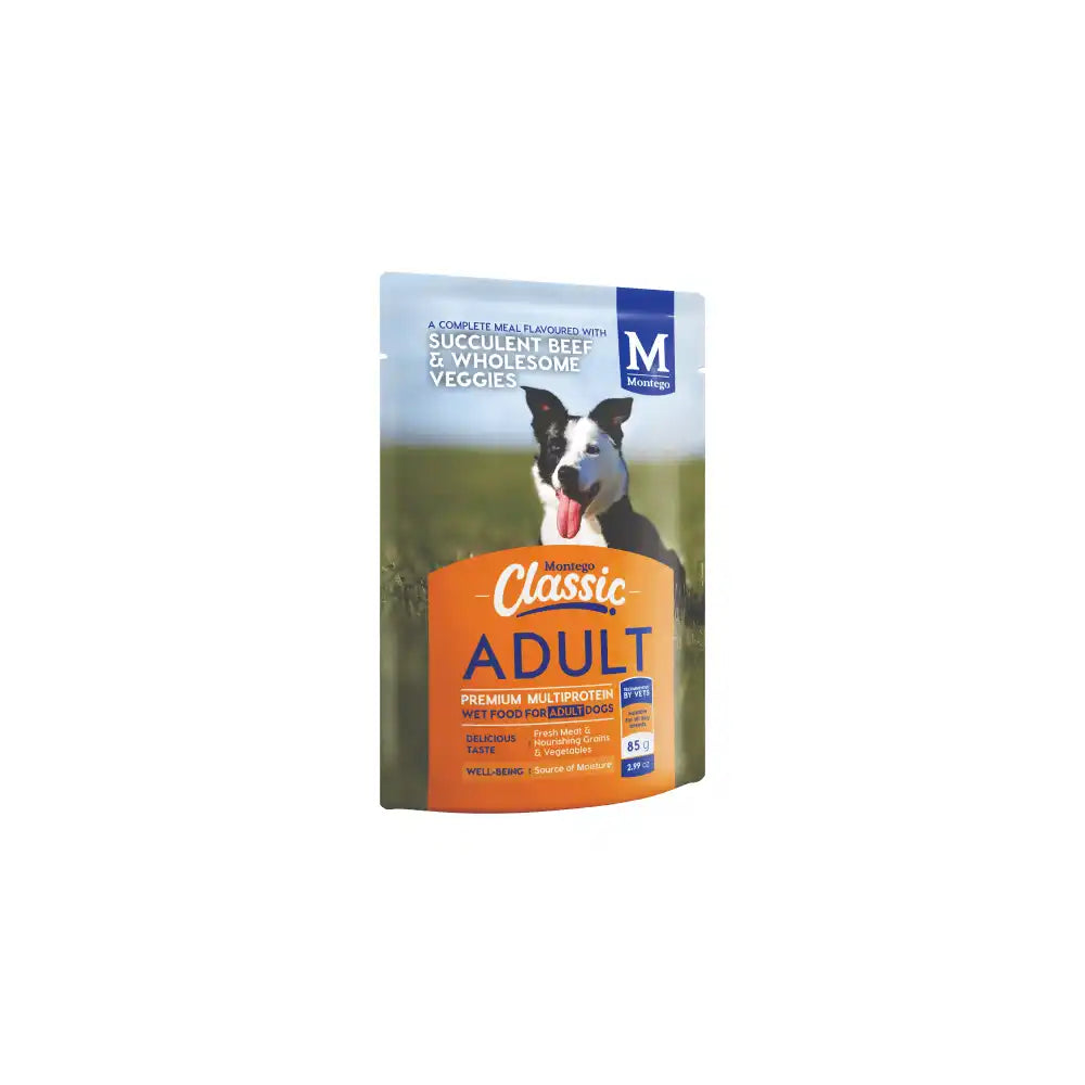DOG FOOD WET 85G ADULT BEEF&VEG MONTEGO