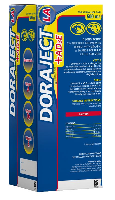 Doraject + AD3E LA Antiparasitic Injectable 500 ml Kyron