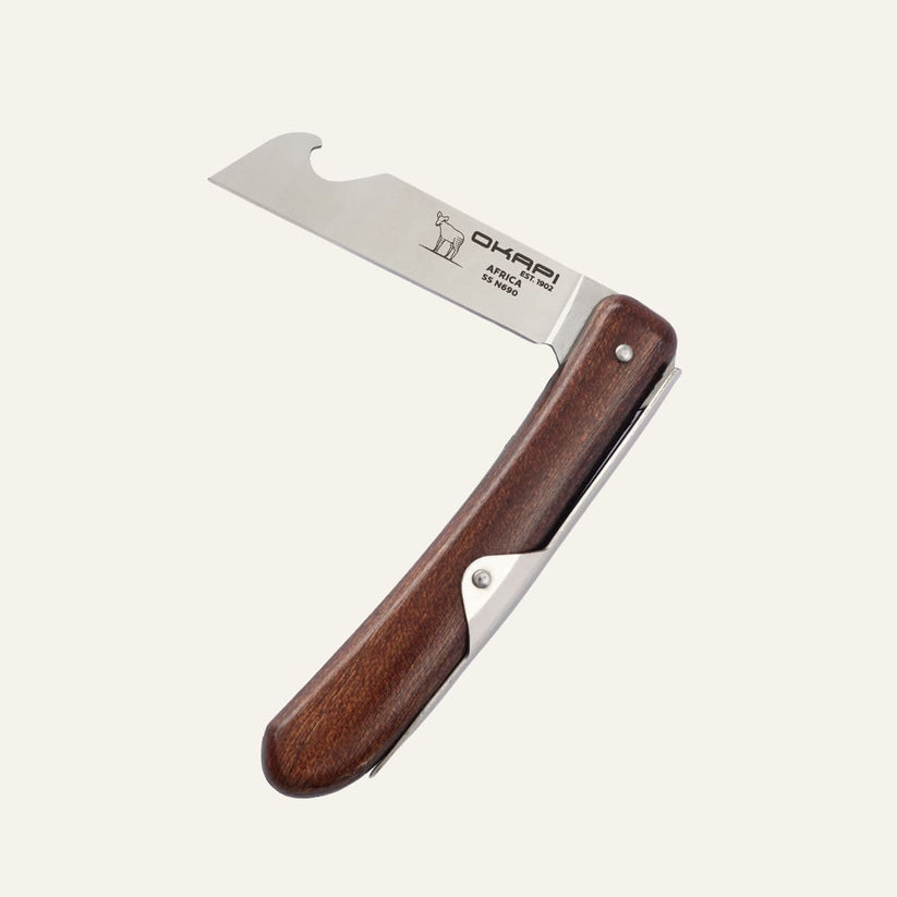 Okapi Biltong and Beer Knife Wood Veneer